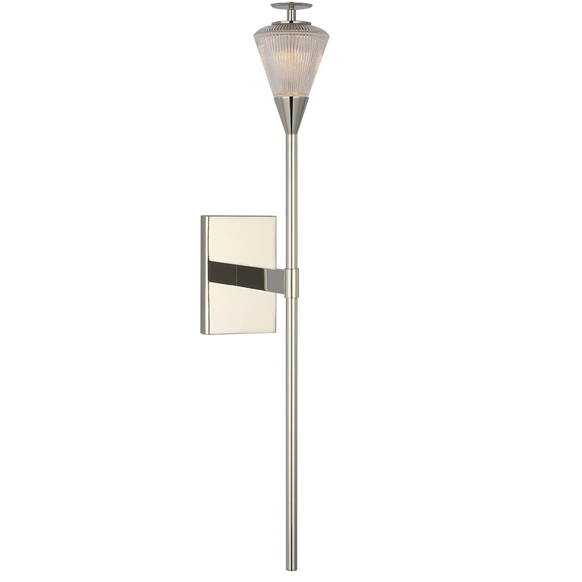 Shown in Polished Nickel finish and Clear crystal