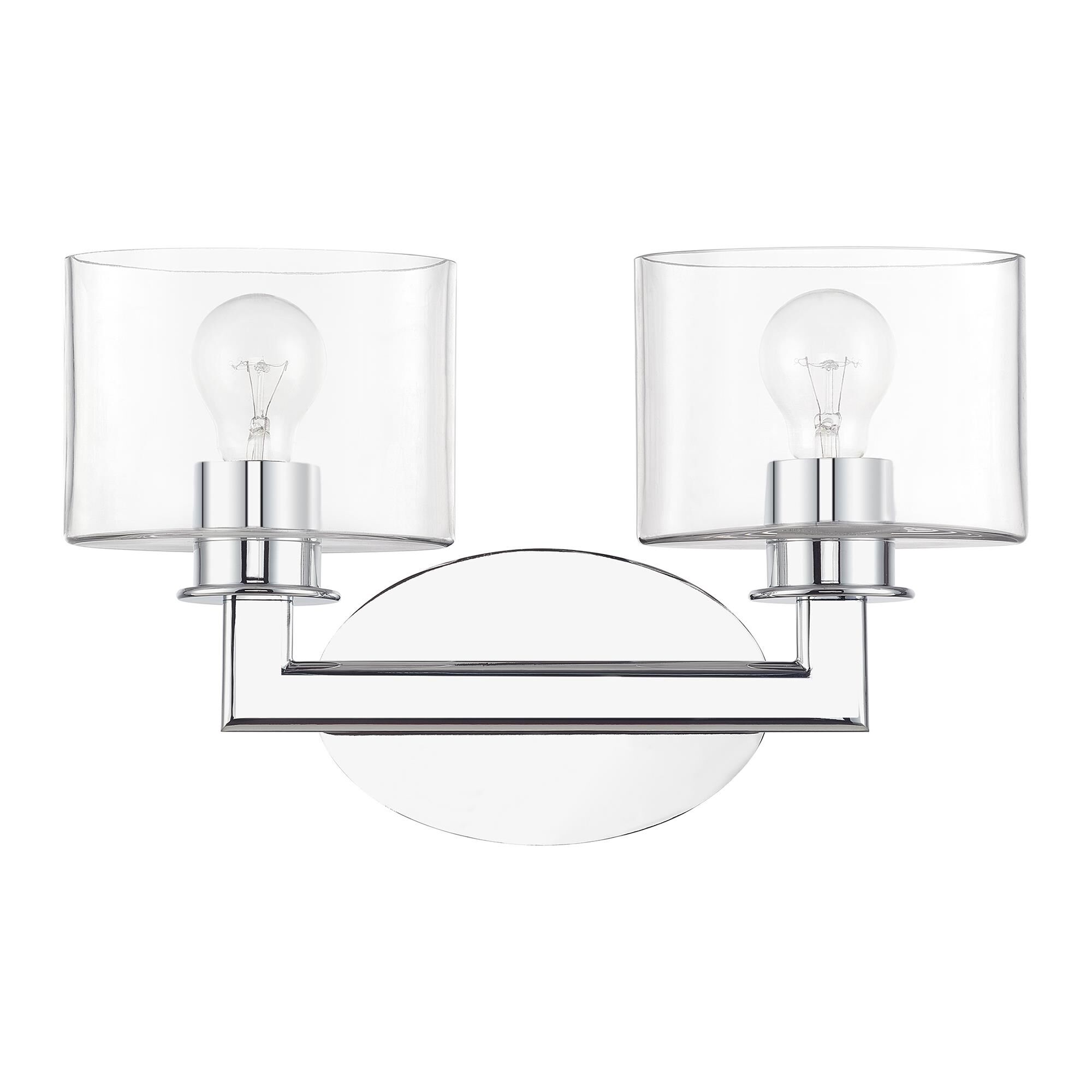 Shown in Polished Chrome finish and Mouth Blown Clear glass