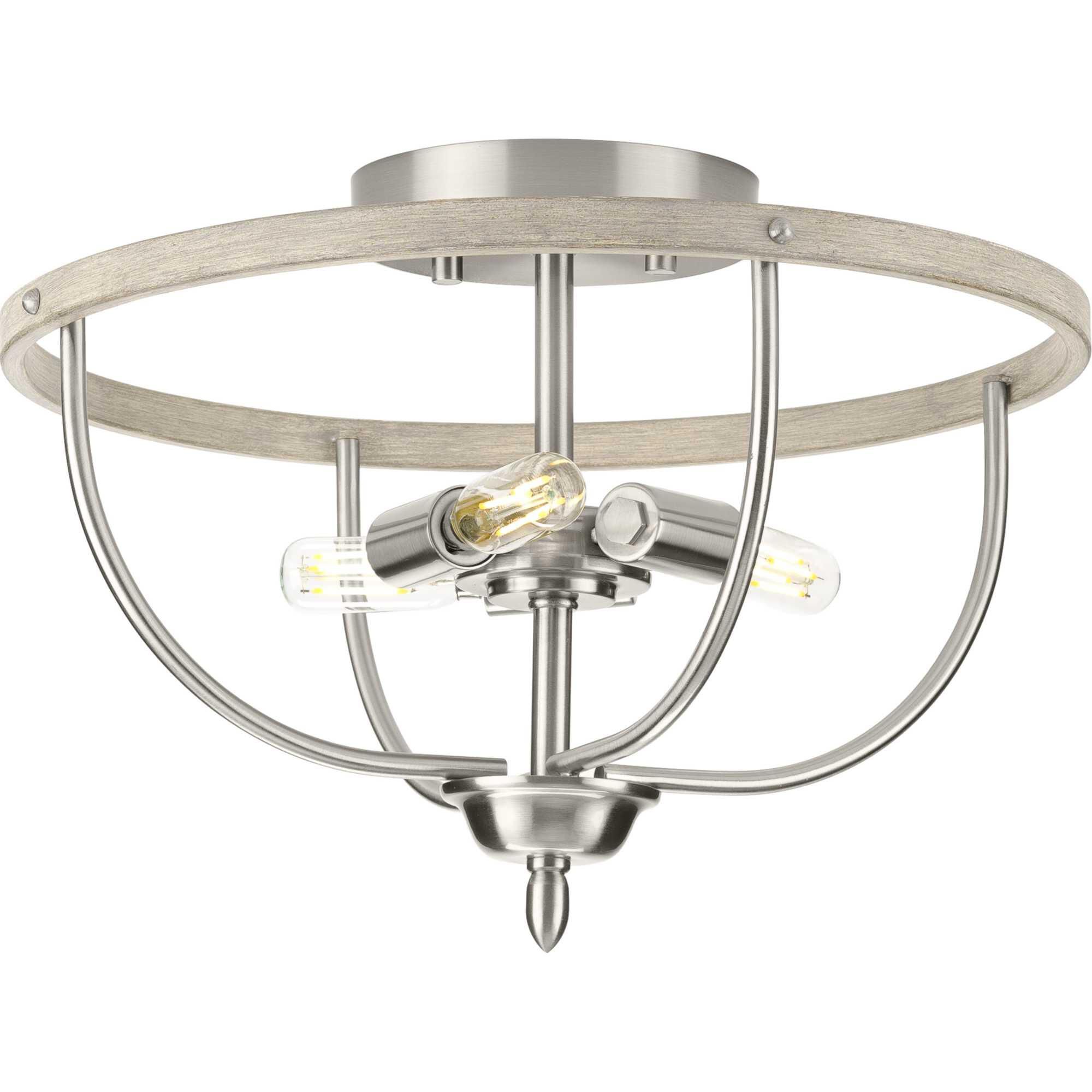 Vinings 14 Inch 3 Light Semi Flush Mount by Progress Lighting