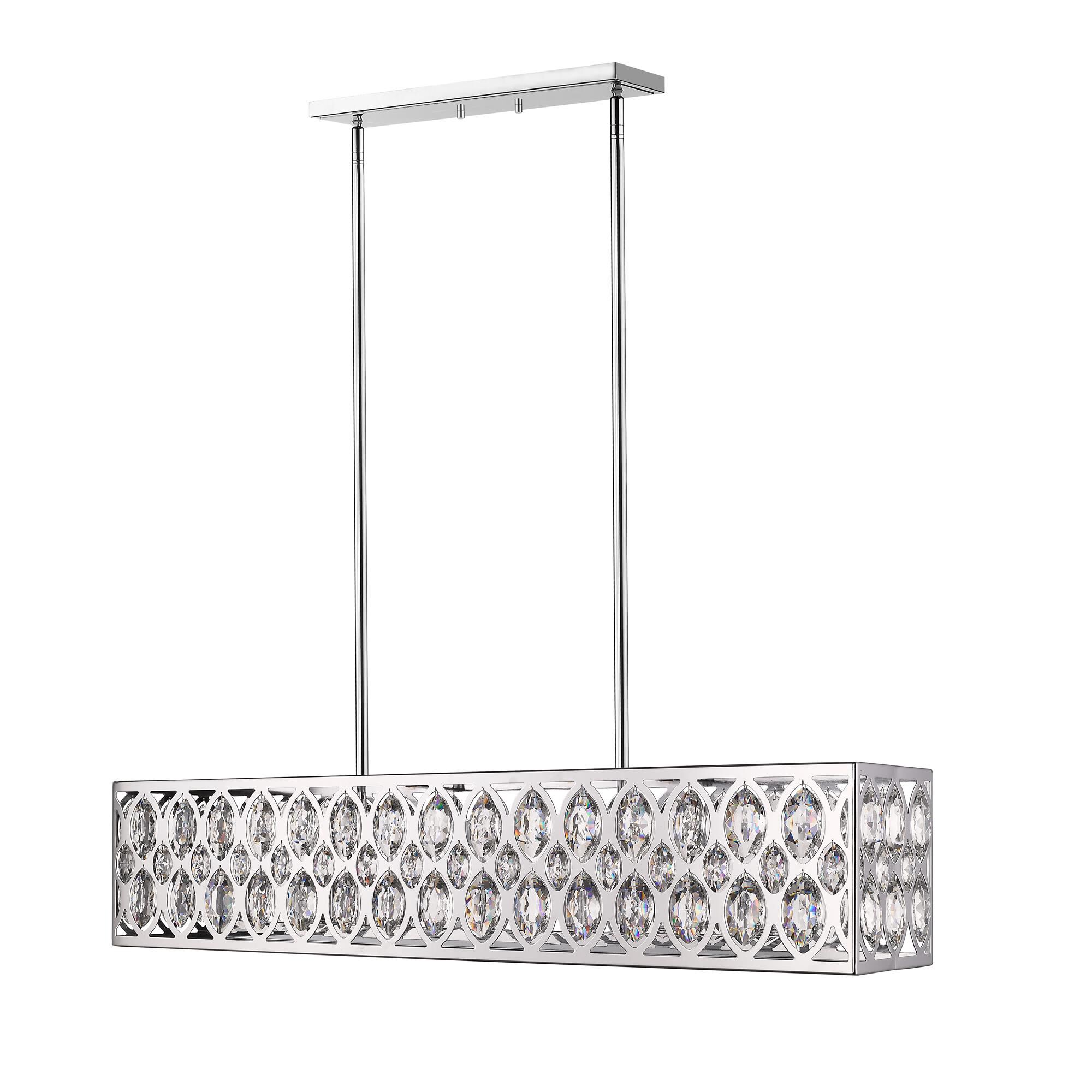 Shown in Chrome finish and Crystal glass and Crystal shade