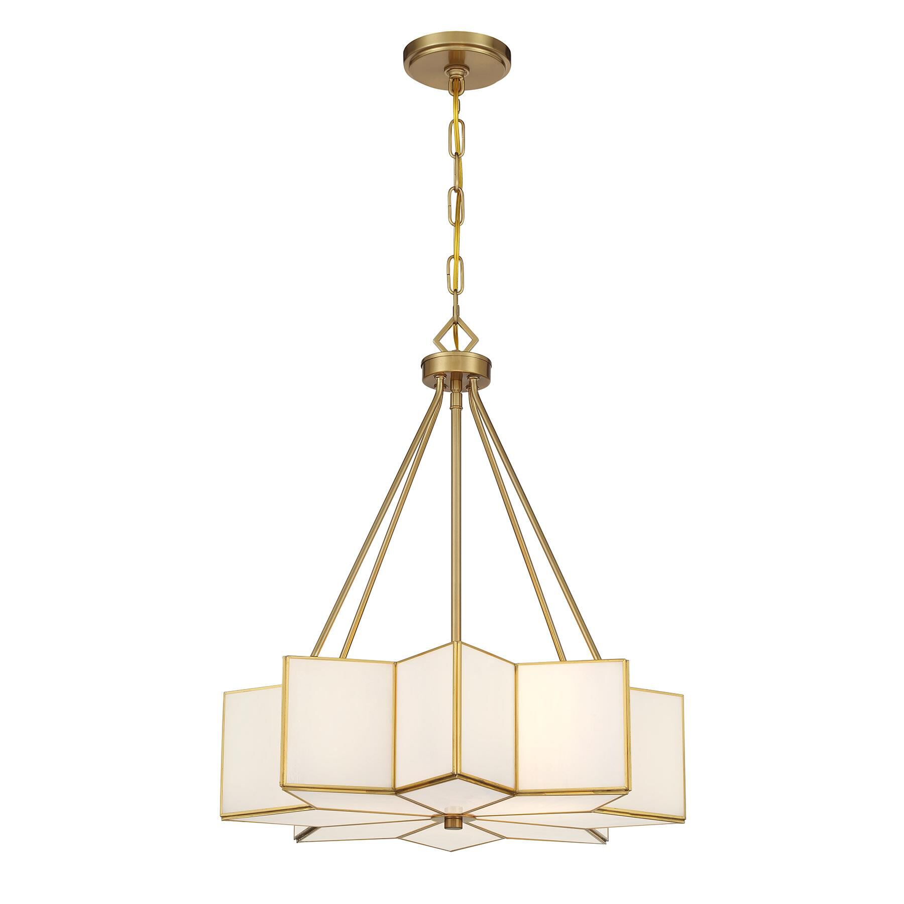 Shown in Warm Brass finish and White shade