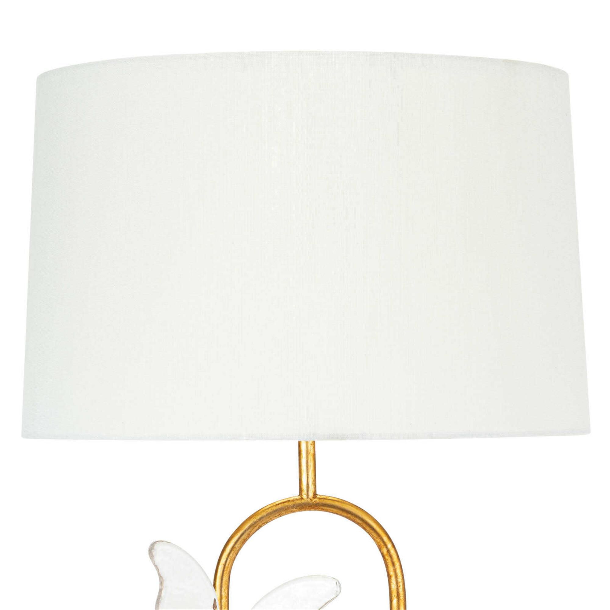 Shown in Gold Leaf finish and Linen shade
