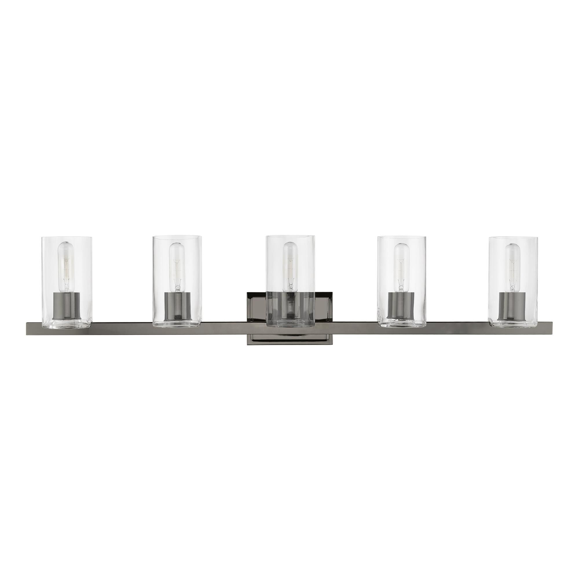 Shown in Black Chrome finish and Clear glass