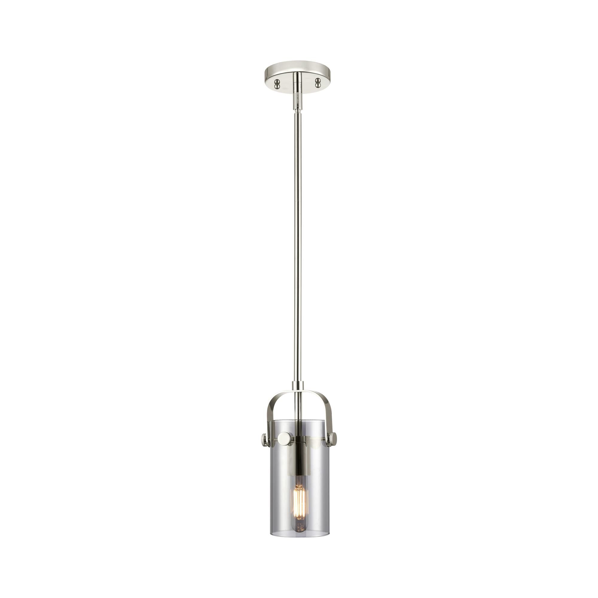 Shown in Polished Nickel finish and Plated Smoke glass