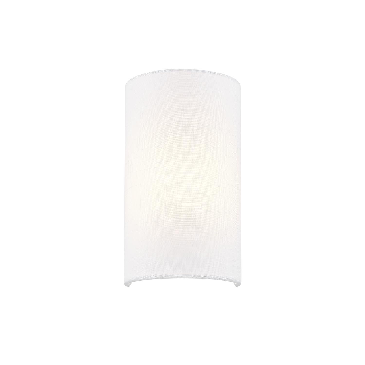 Shown in White finish and White Woven Fabric shade