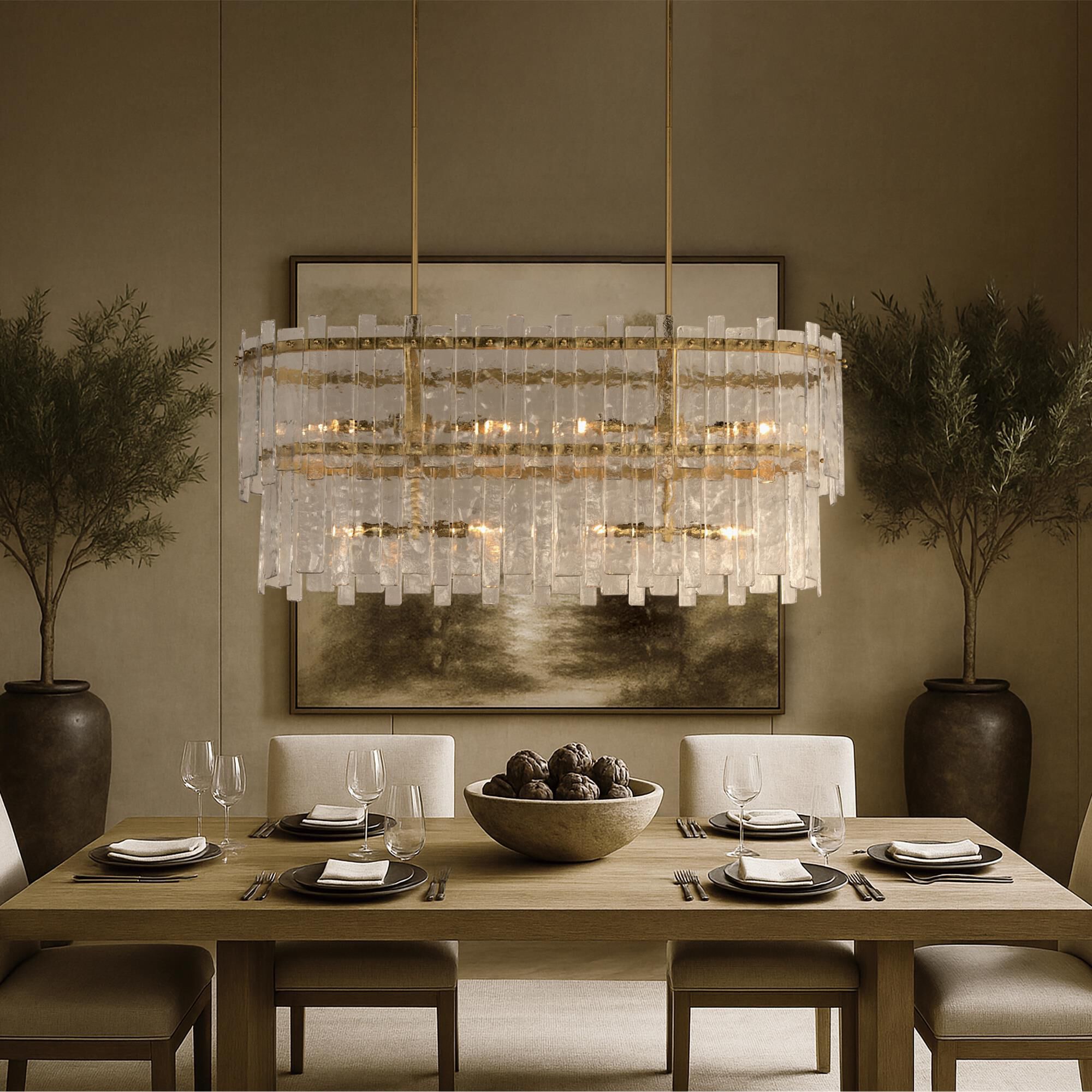 Shown in Gold Leaf finish and Artisan glass