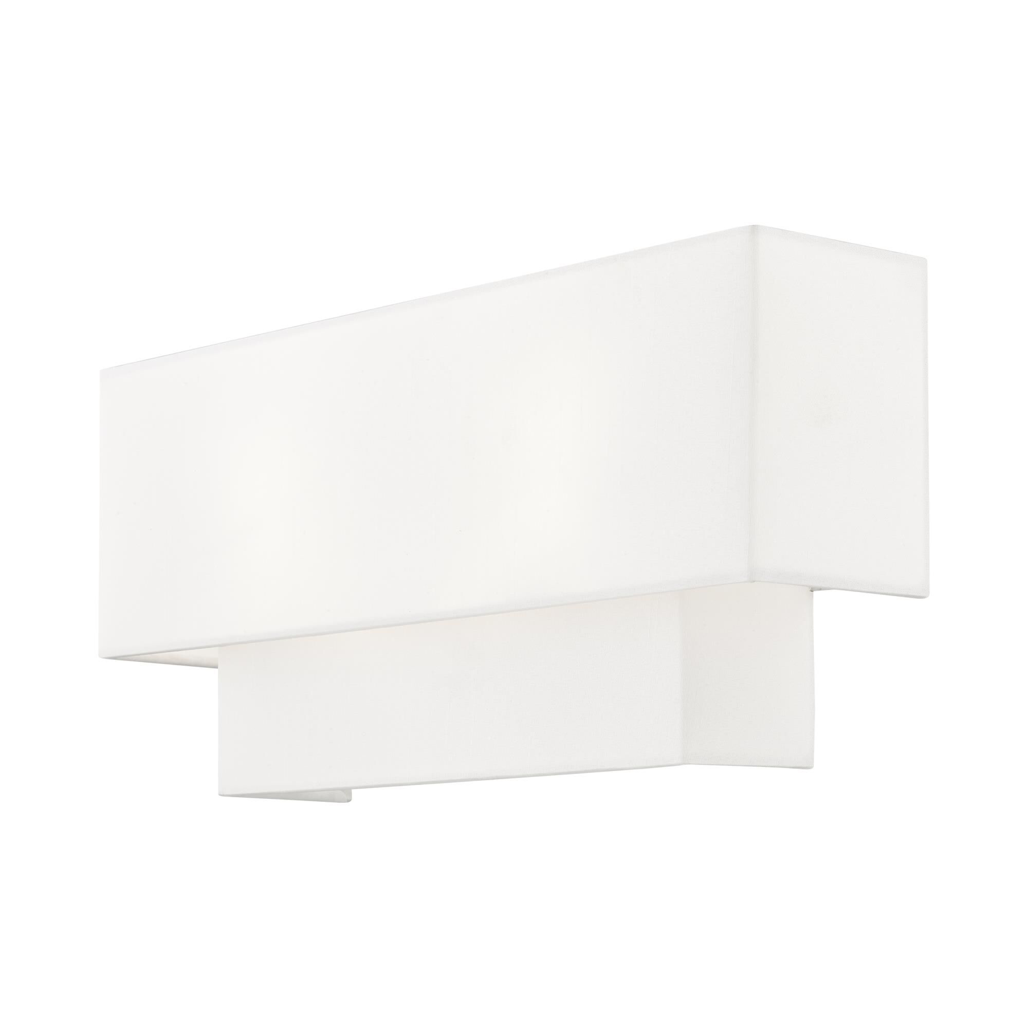 Shown in Brushed Nickel finish and Hand Crafted Off-White Fabric Outside & White Fabric Inside Hardback shade