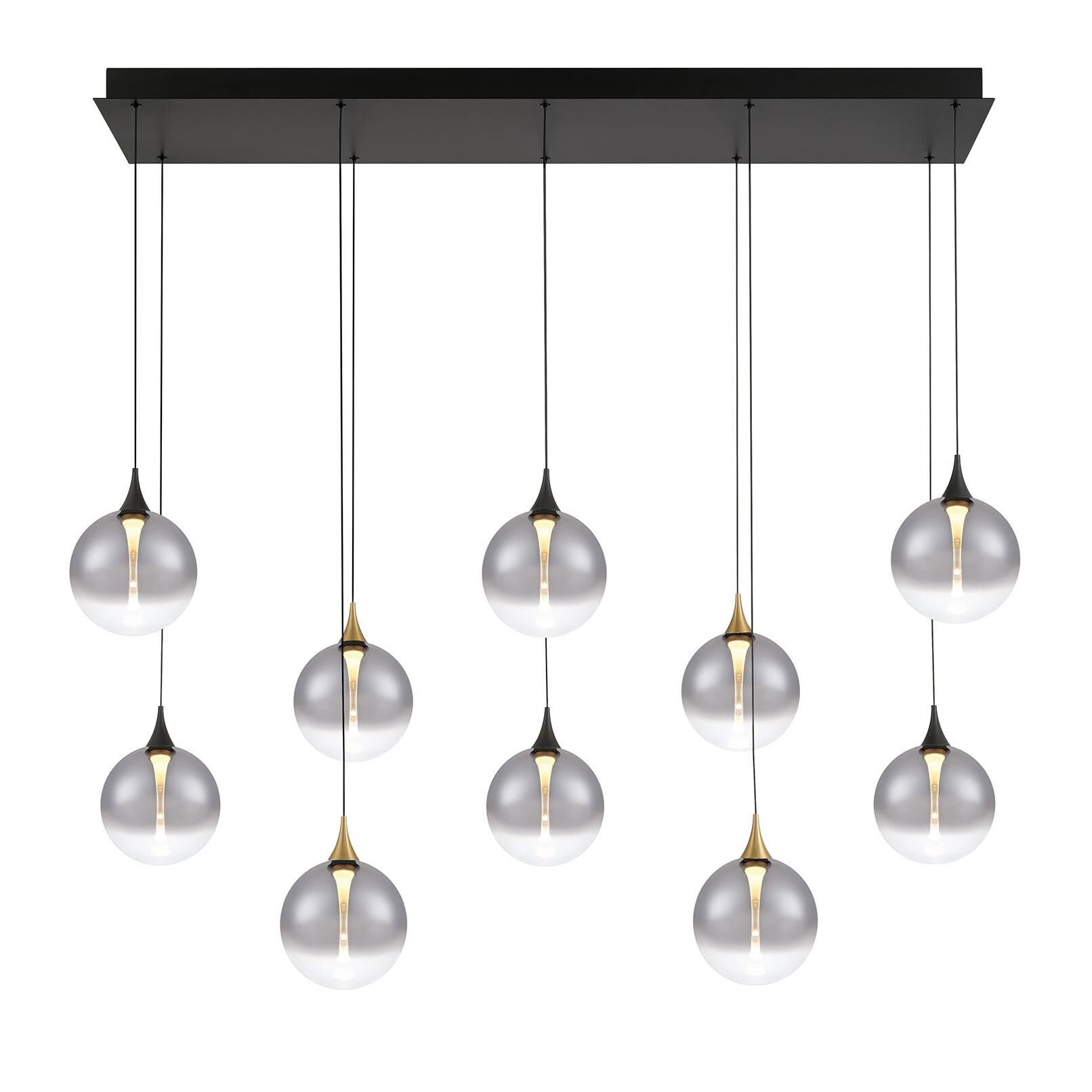 Shown in Gold-Black finish and Smoked glass