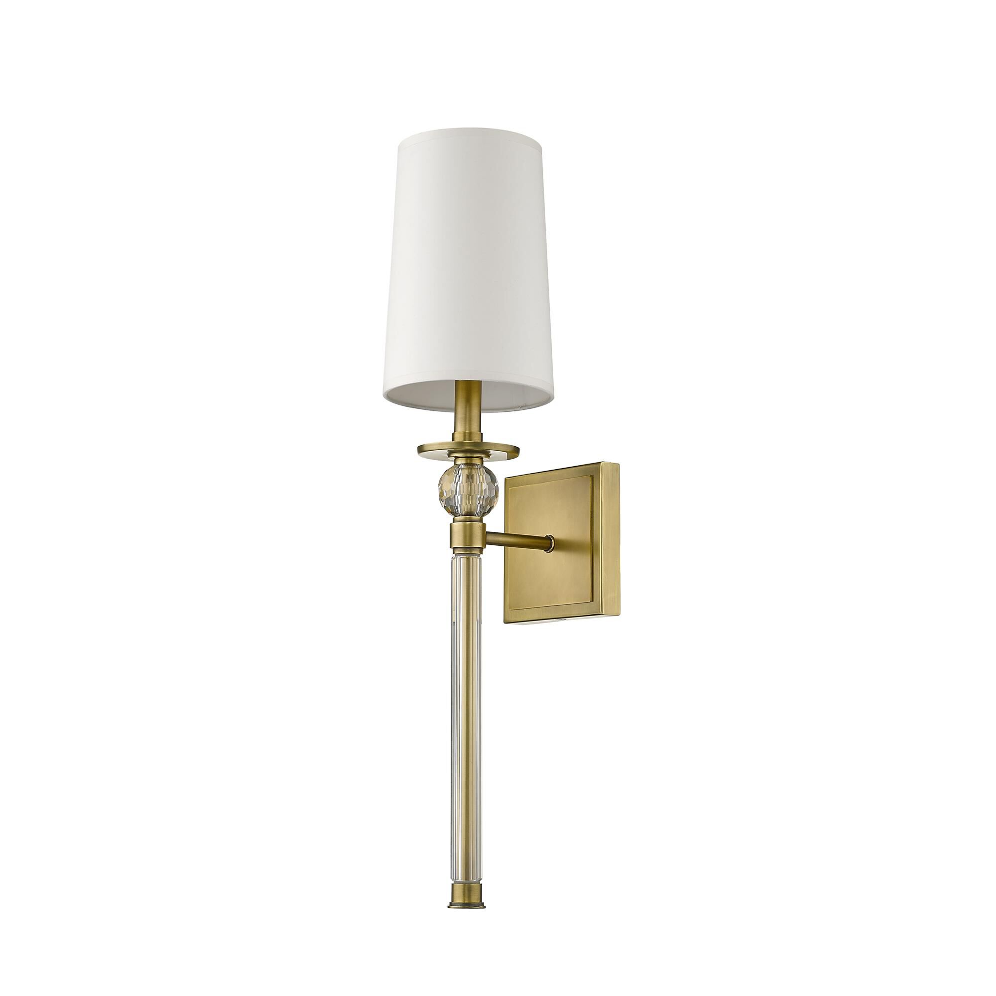 Shown in Rubbed Brass finish and Parchment Paper glass and Parchment Paper shade