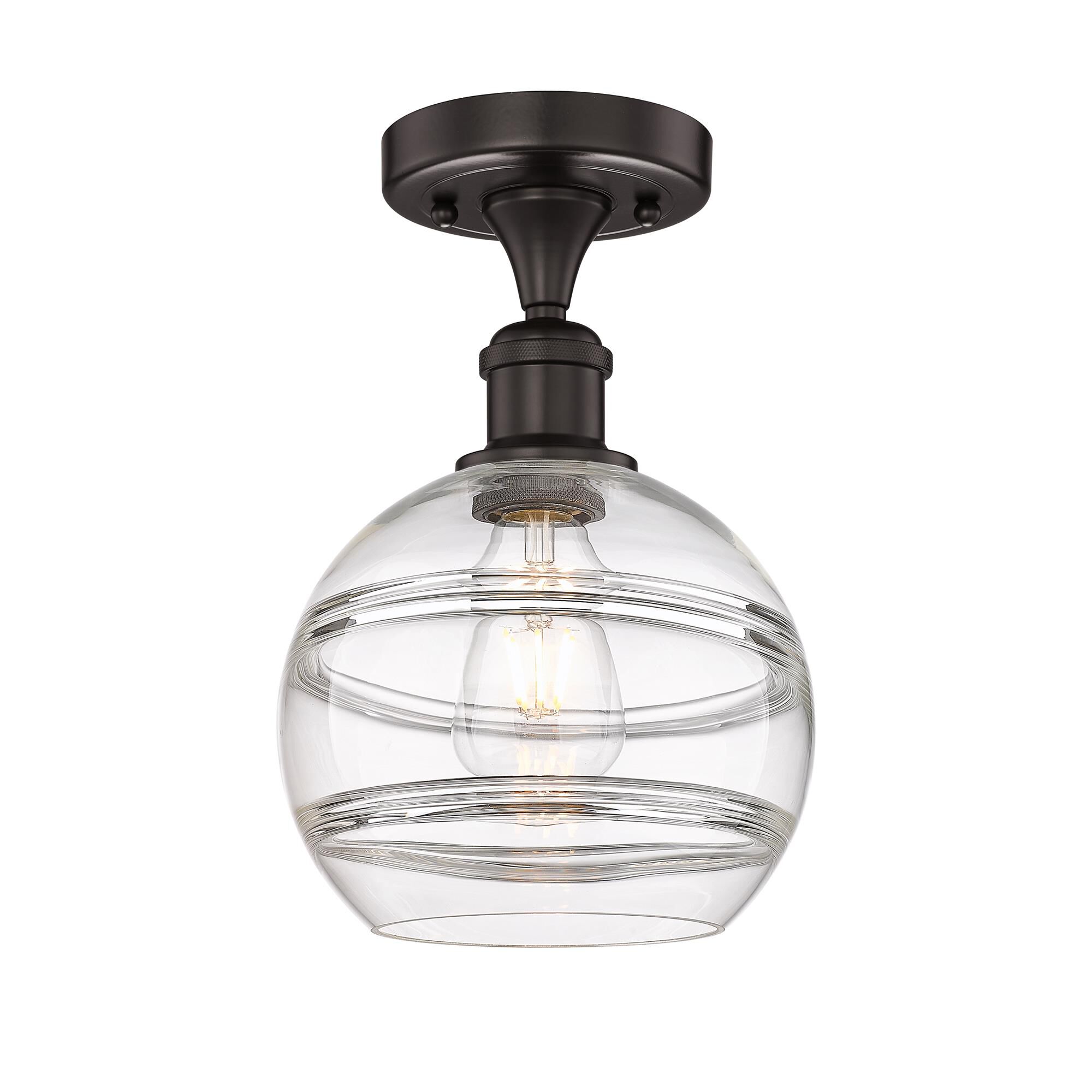 Shown in Oil Rubbed Bronze finish and Clear glass