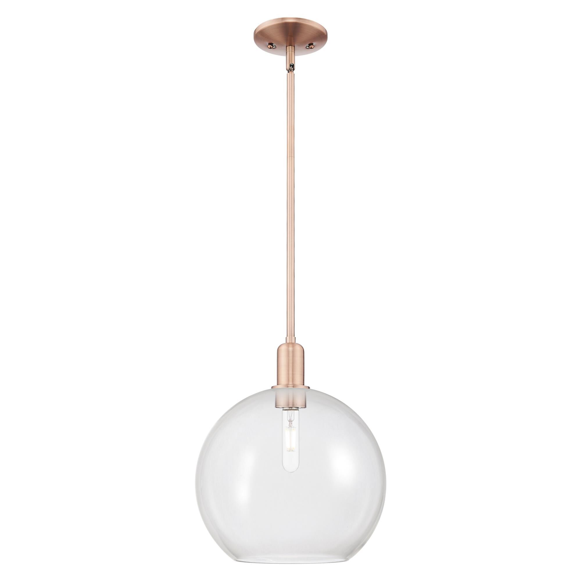 Shown in Antique Copper finish and Clear glass