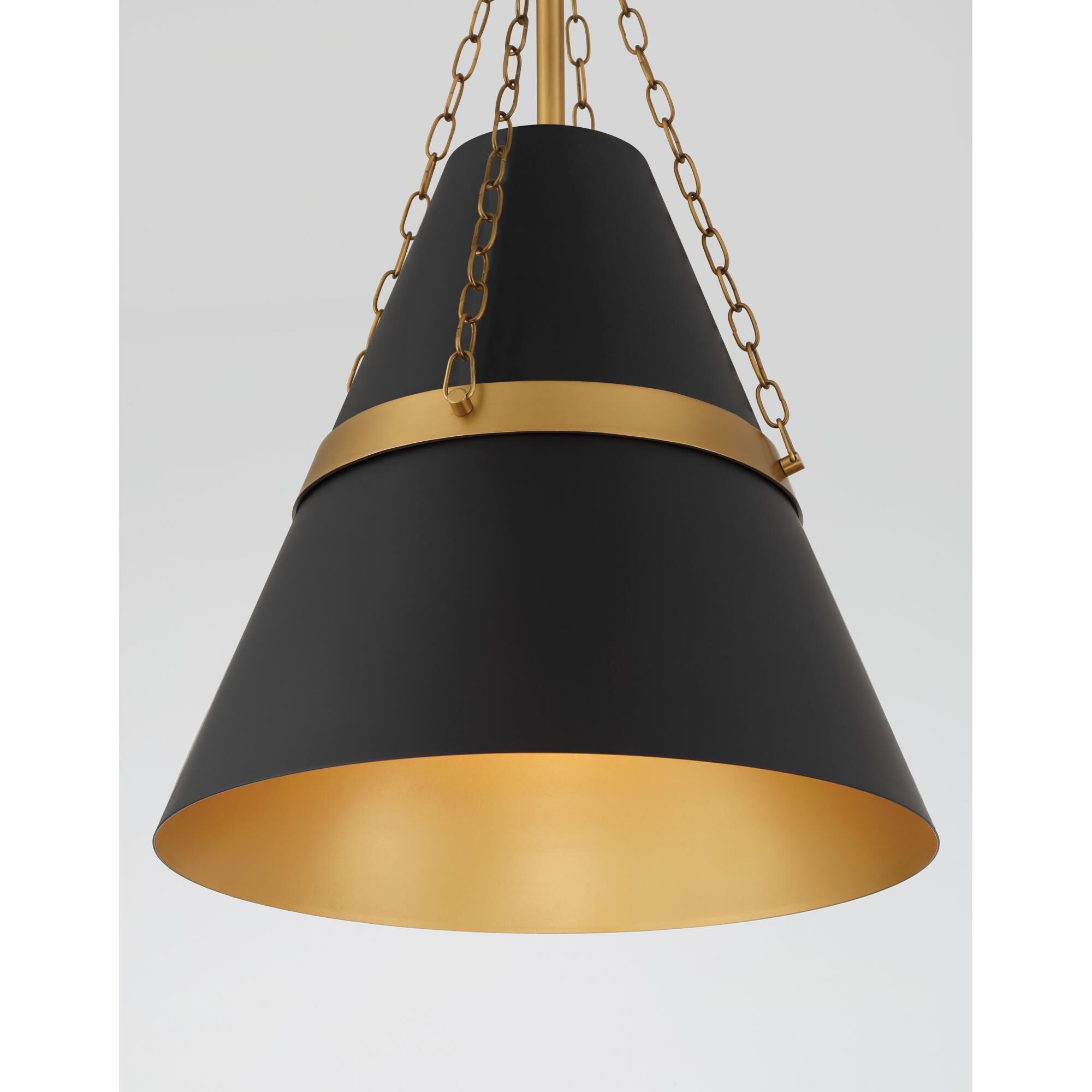 Shown in Legacy Brass & Dark Matte Blac finish and Dark Matte Black glass and Steel shade