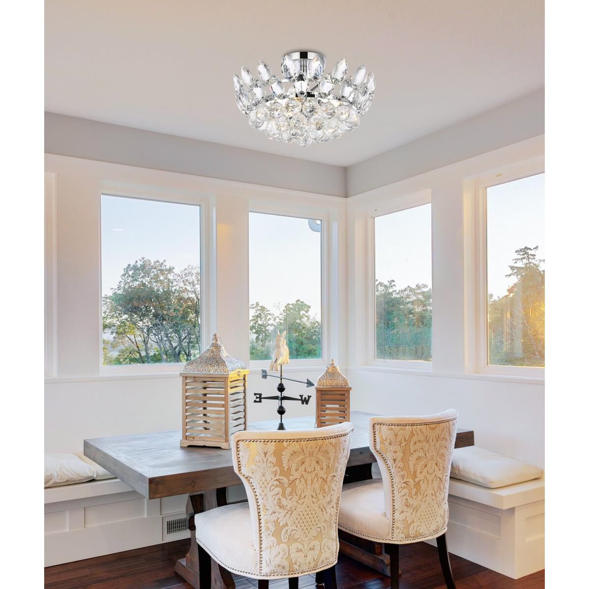 Emilia 16 Inch 3 Light Flush Mount by Elegant Lighting