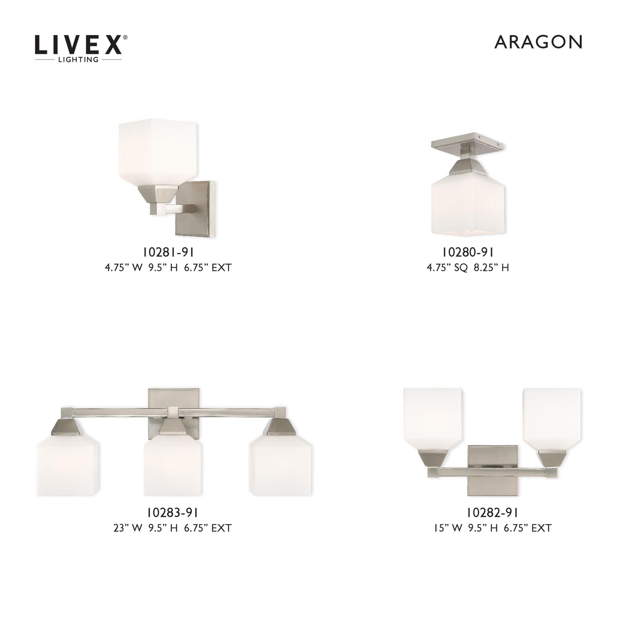 Aragon 15 Inch 2 Light Bath Vanity Light by Livex Lighting