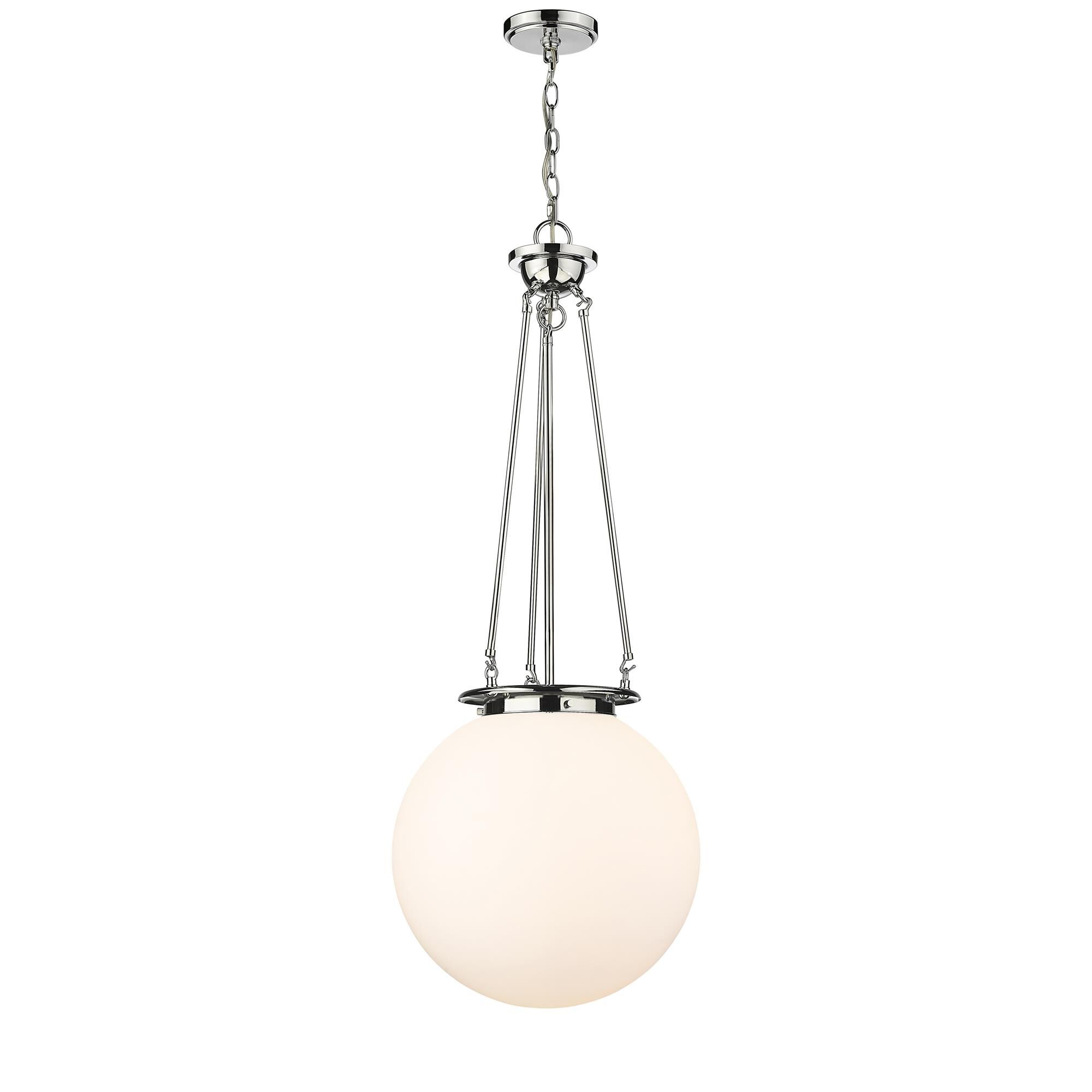 Shown in Polished Chrome finish and Matte White glass