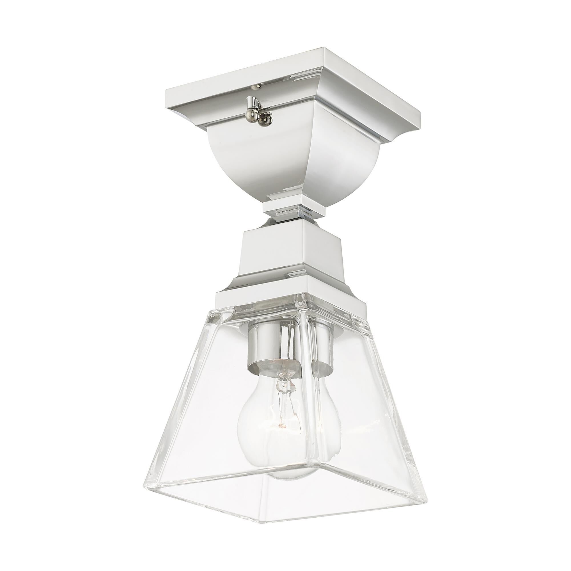 Shown in Polished Chrome finish and Clear glass and Clear Glass shade