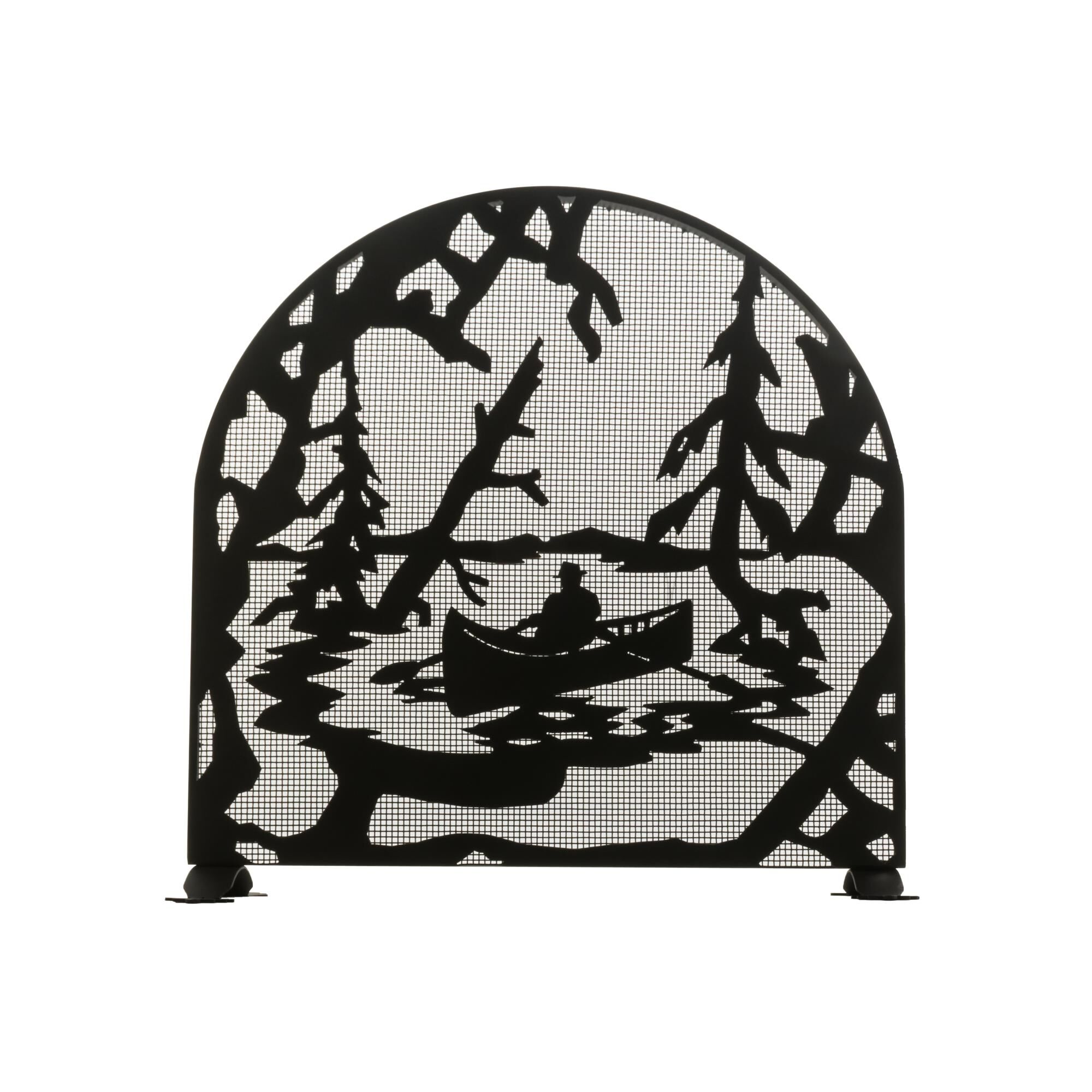 Canoe At Lake Fireplace Screen by Meyda Lighting