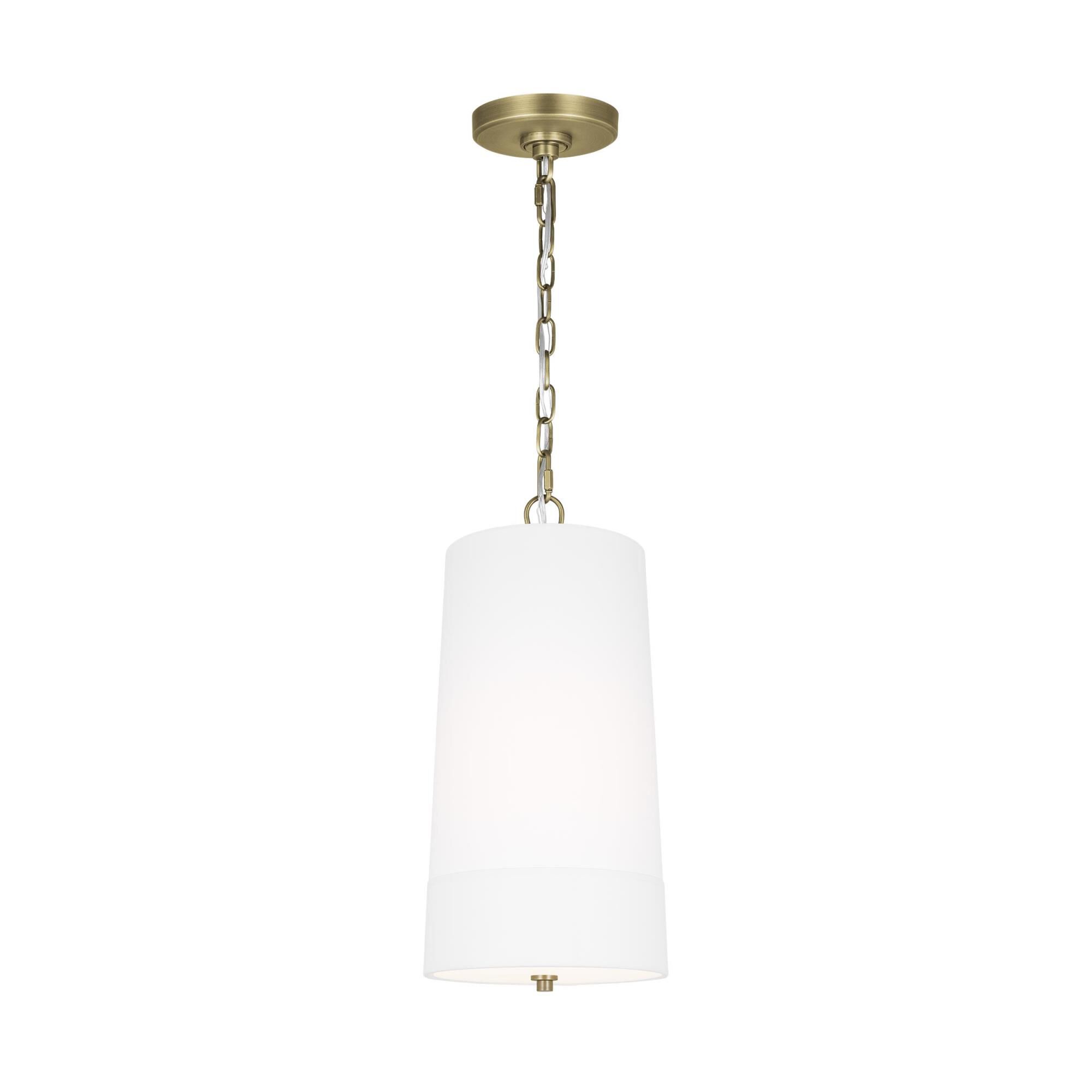 Shown in Time Worn Brass finish and Etched Glass Diffuser And White Linen W/White Inlay Fabric shade