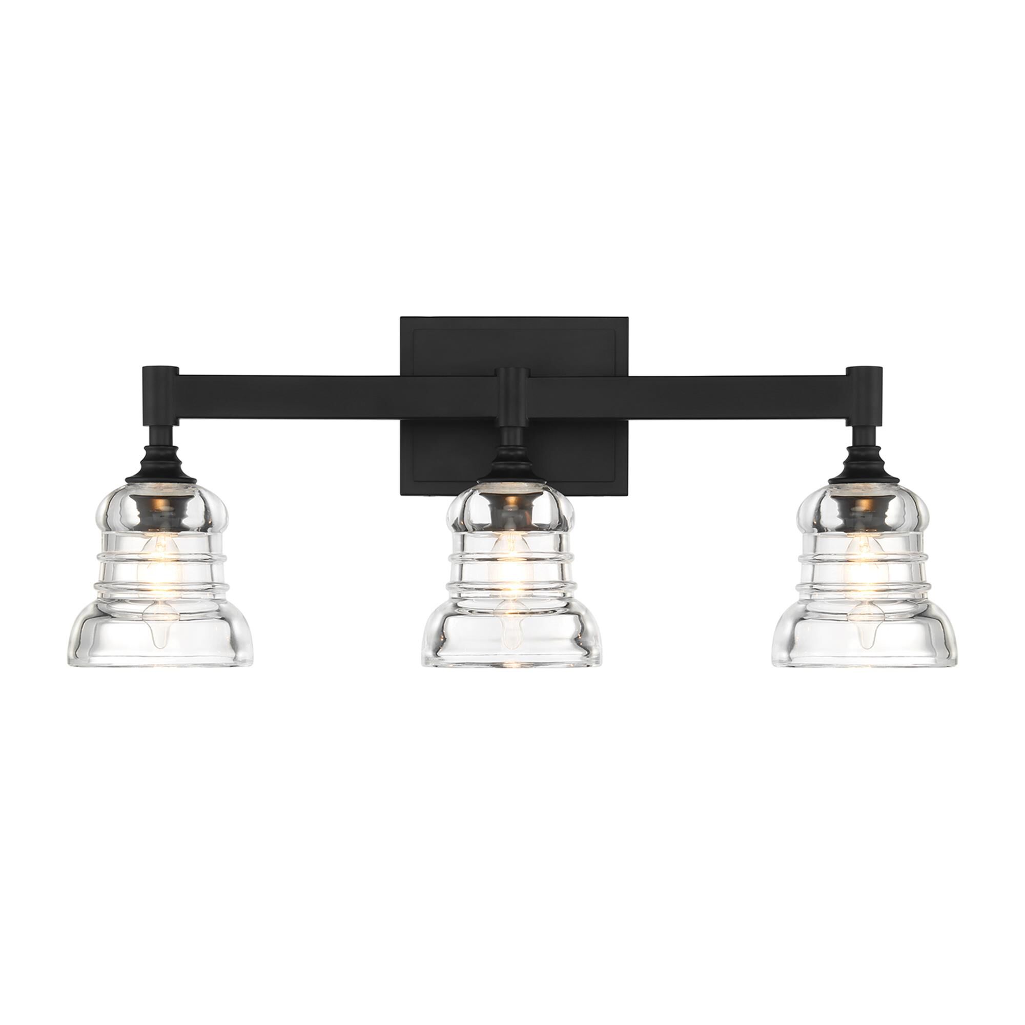 Shown in Matte Black finish and Clear glass