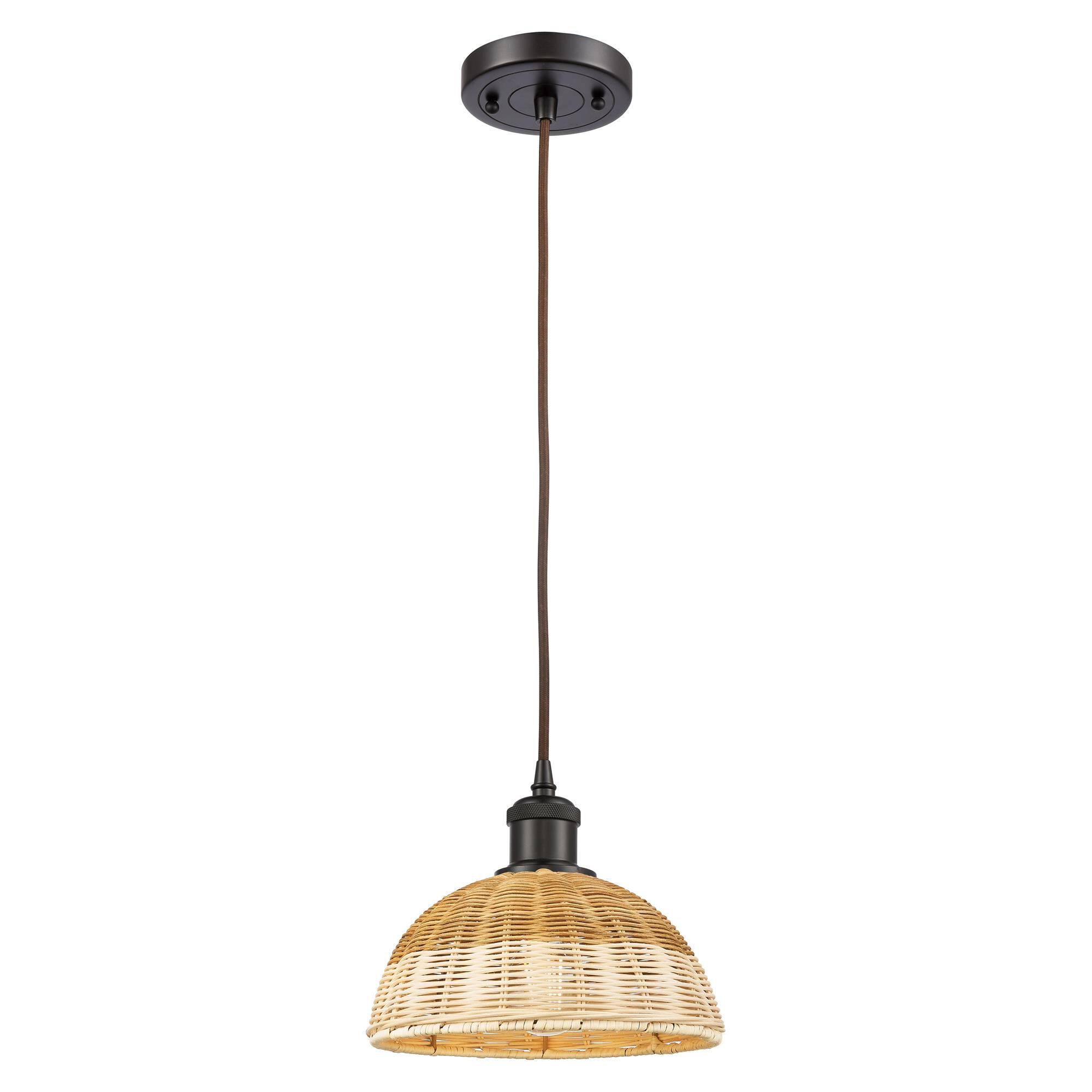 Shown in Oil Rubbed Bronze finish and Natural shade