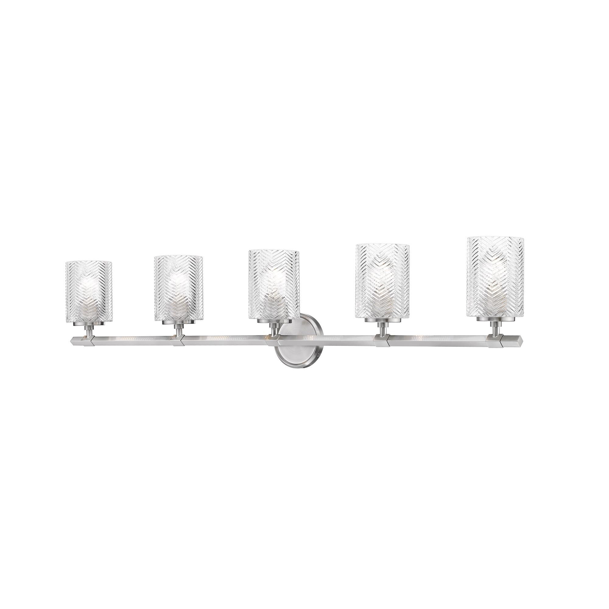 Shown in Brushed Nickel finish and Glass shade