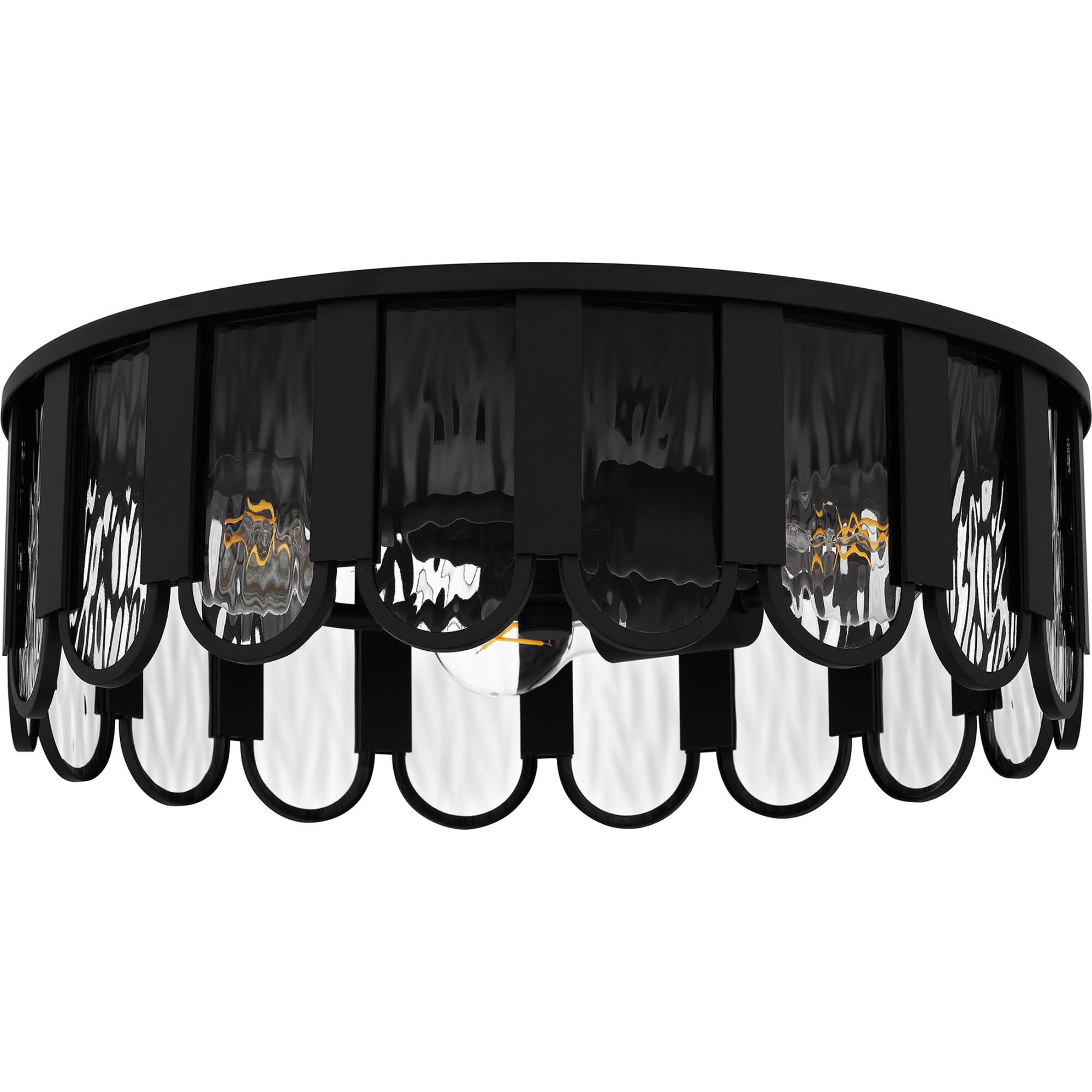 Shown in Matte Black finish and Clear Glacier Glass shade