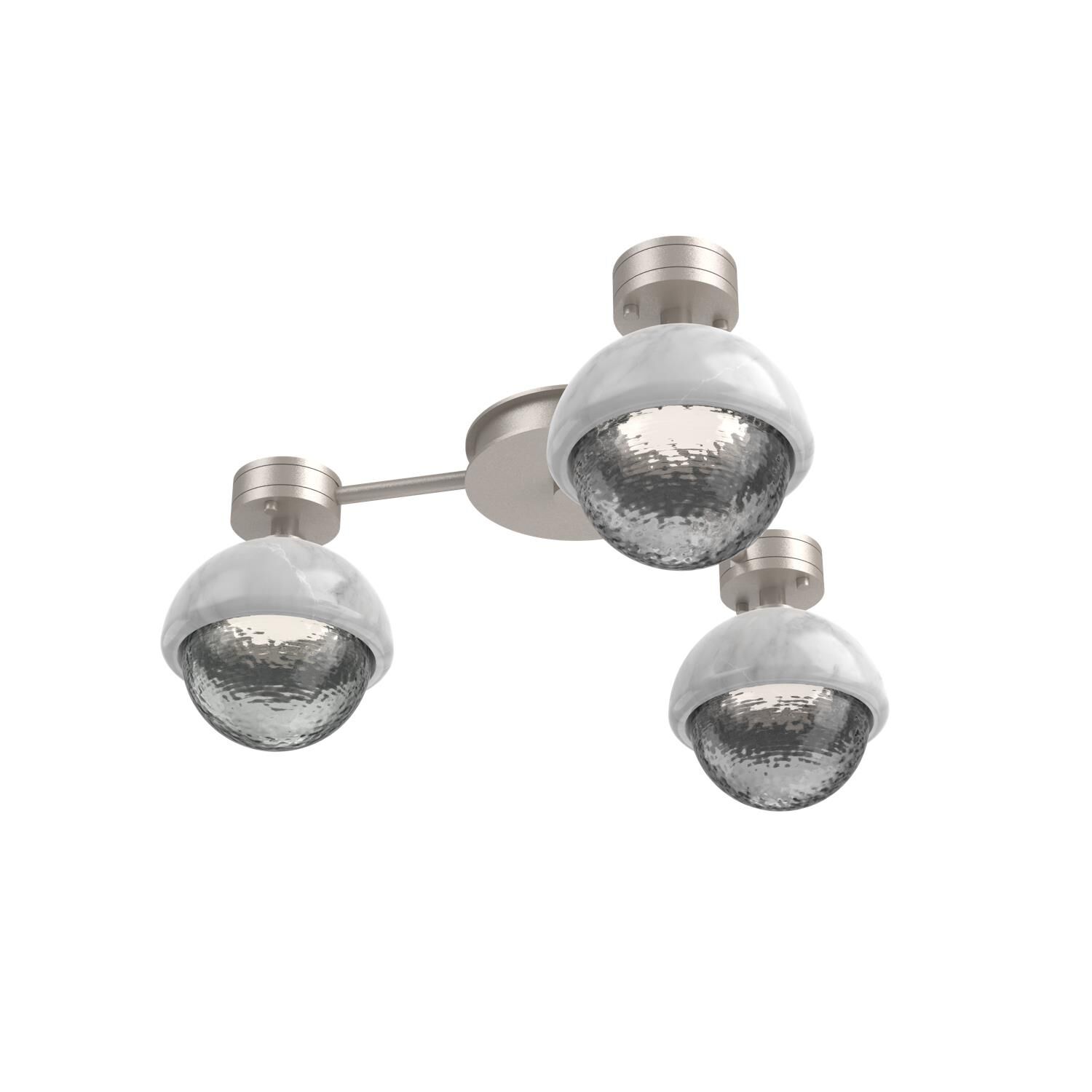 Shown in Beige Silver finish and Smoke glass and White Marble accent