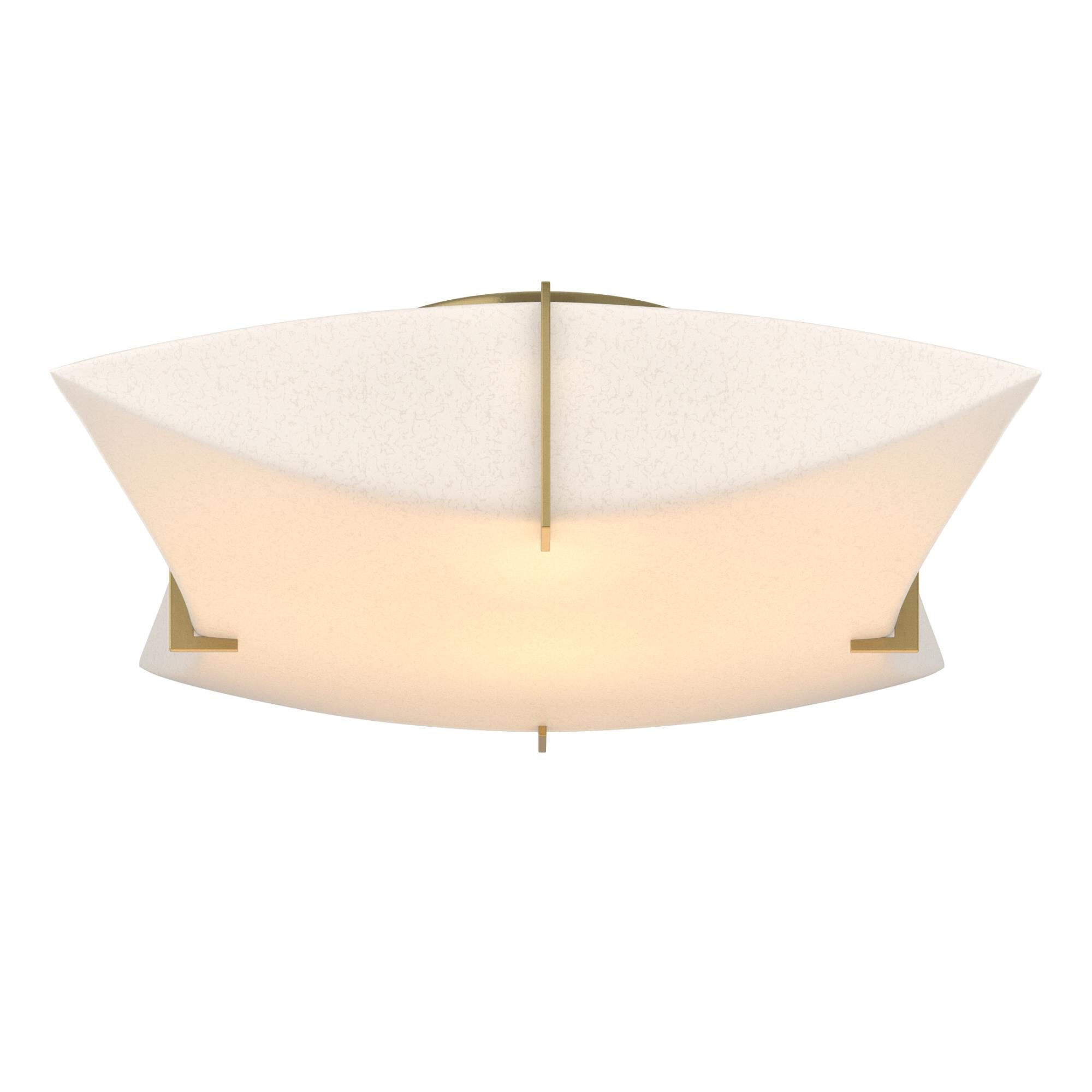 Shown in Modern Brass finish and Spun Frost shade