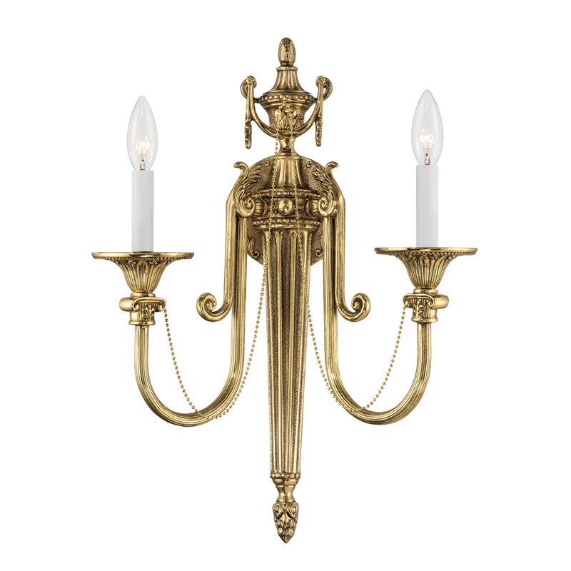 Cast Brass Wall Mount 20 Inch 2 Light Bath Vanity Light by Crystorama