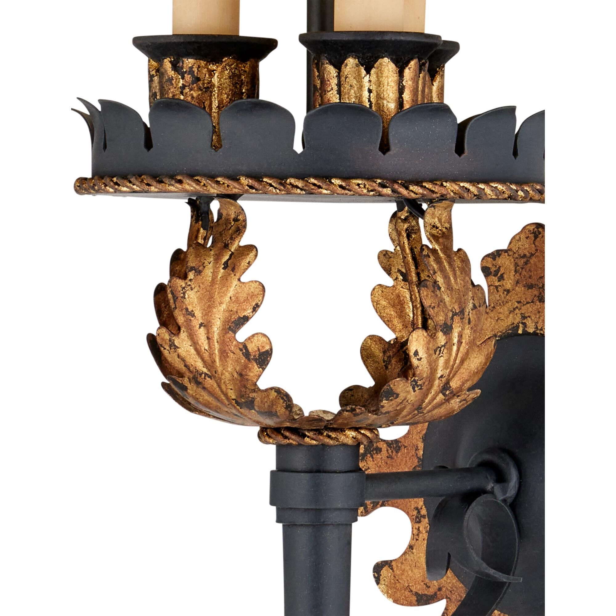 Shown in Zanzibar Gold Leaf/Zanzibar Black finish and Included shade