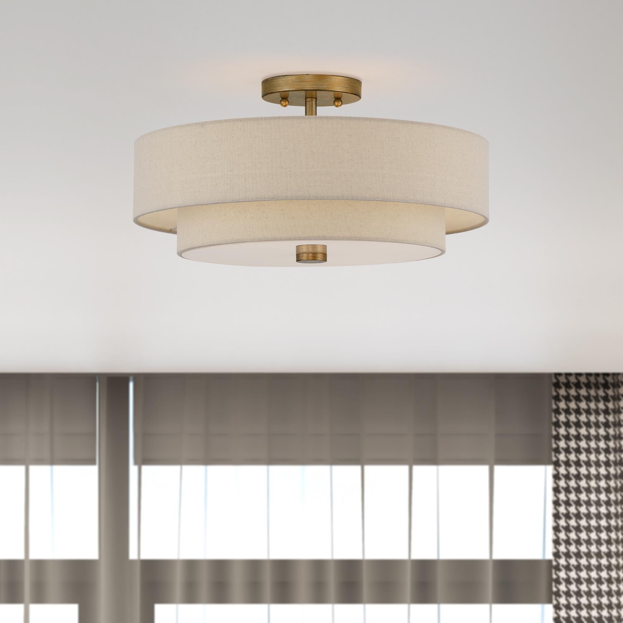 Bellingham 18 Inch Semi Flush Mount by Livex Lighting