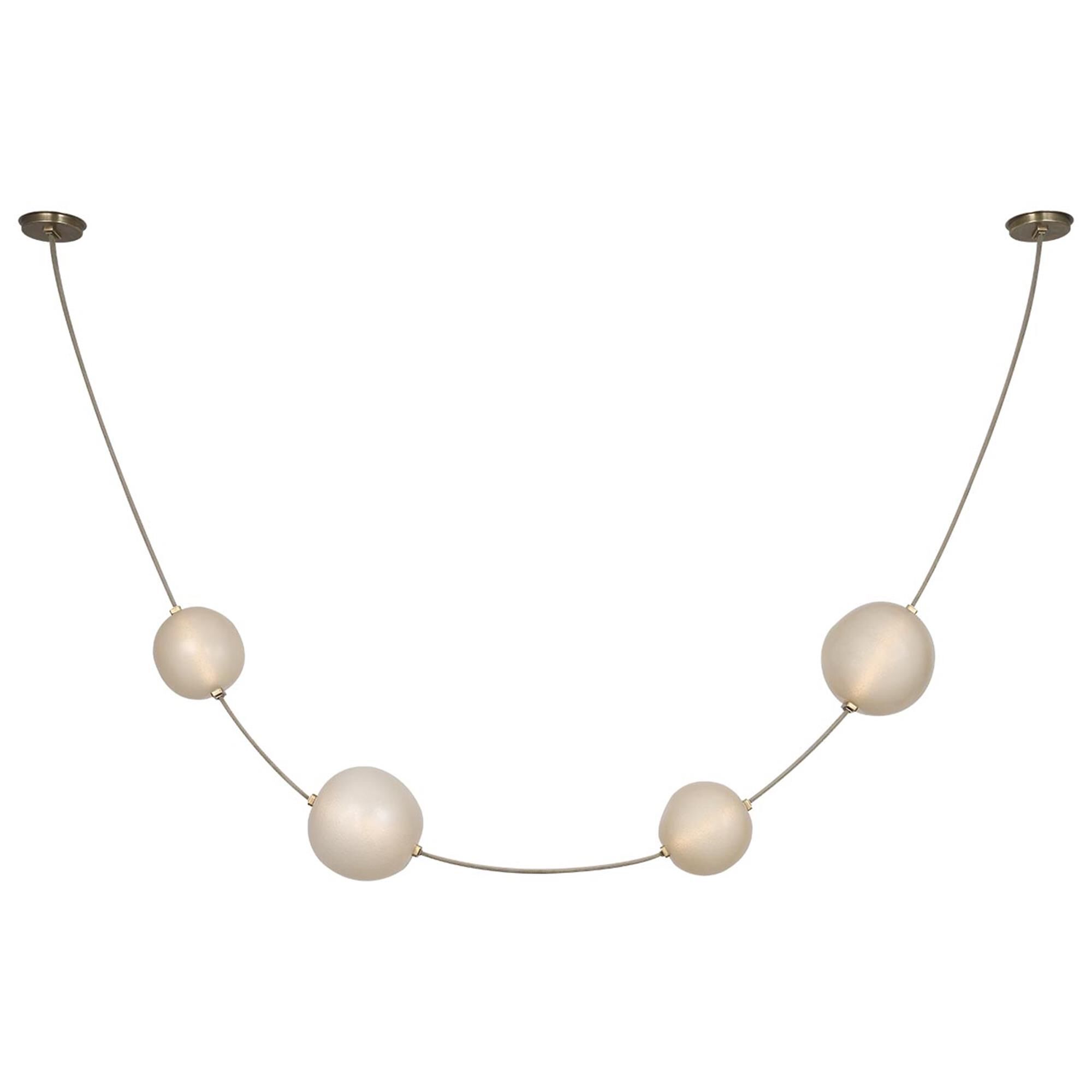 Shown in Ash Suede And Mottled Brass finish and Fizzy Nude glass