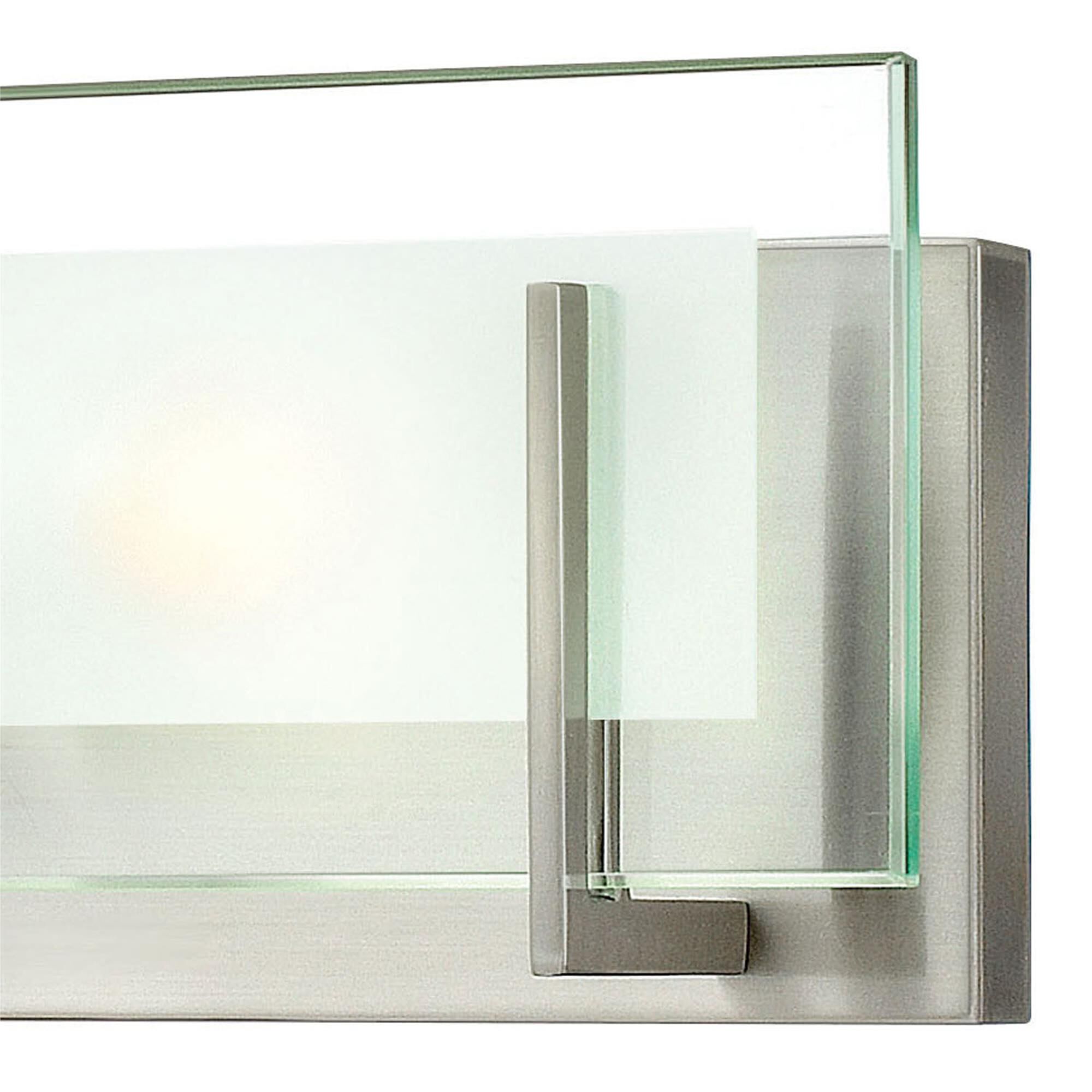 Shown in Brushed Nickel finish and Clear Beveled Inside-Etched glass