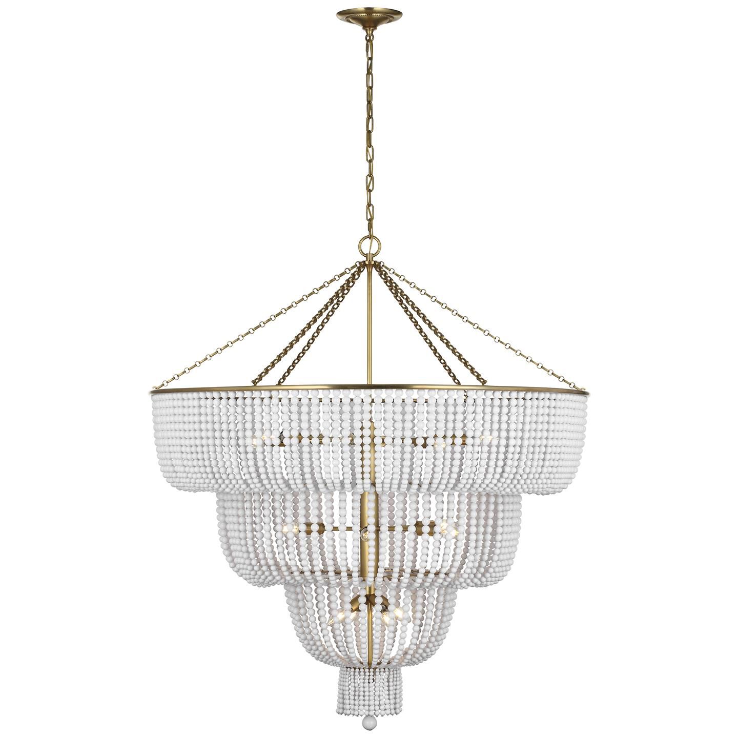 Shown in Hand-Rubbed Antique Brass finish and White Acrylic glass