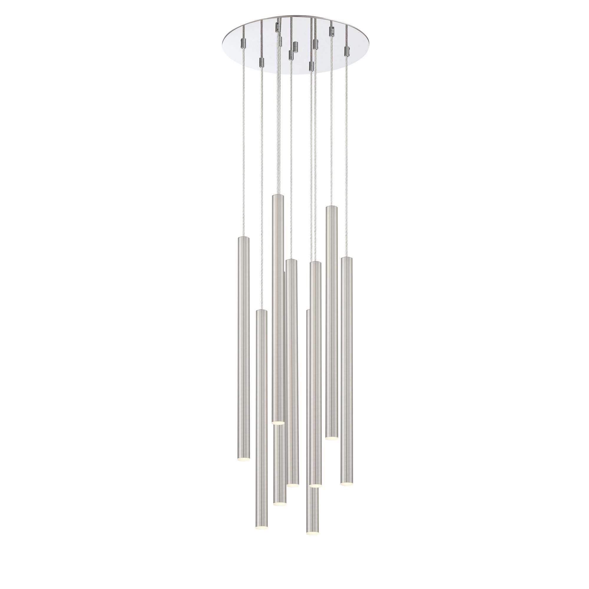 Shown in Chrome finish and Steel glass and Steel shade