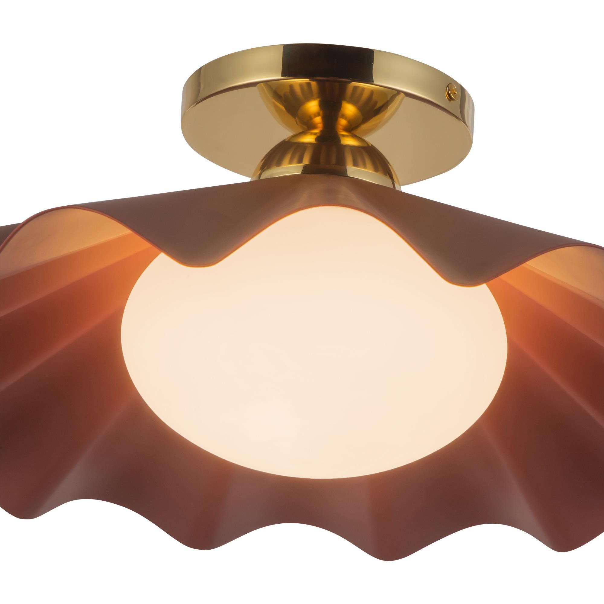 Shown in Burgundy finish and Matte Opal glass