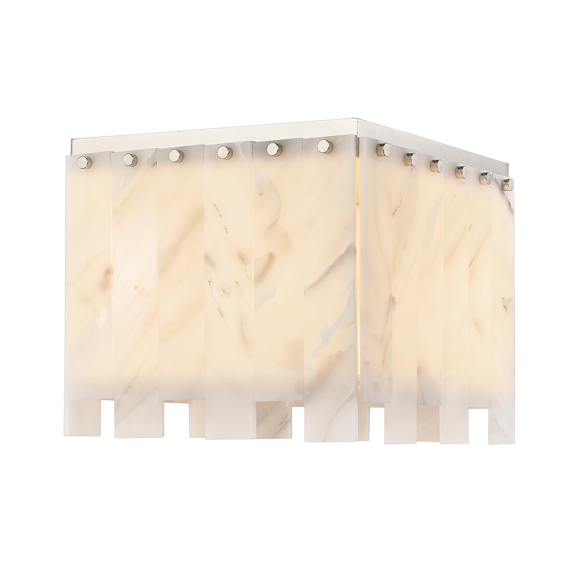 Shown in Polished Nickel finish and Alabaster Resin shade