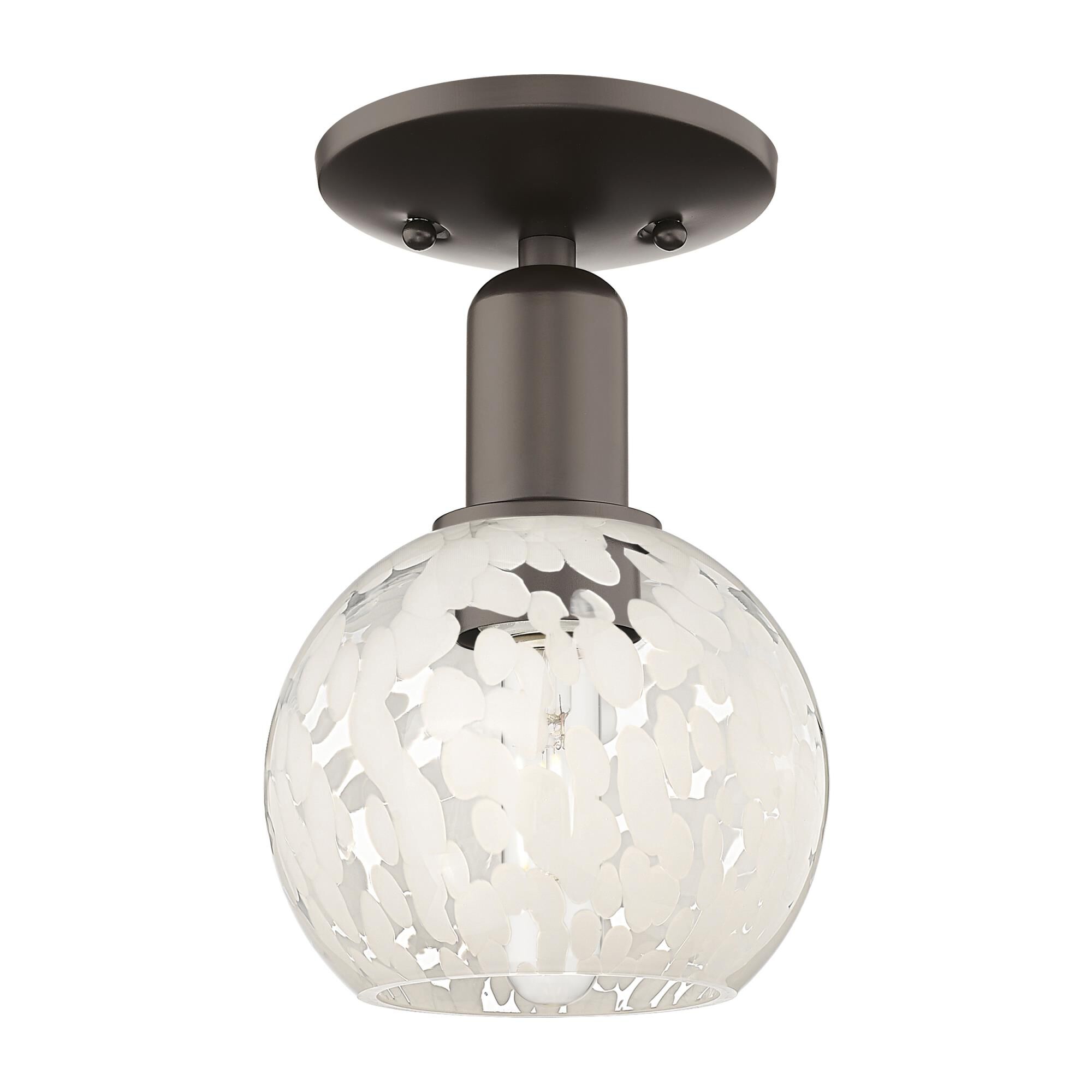 Bruno Marashlian White Mouchette 6 Inch Semi Flush Mount by Innovations Lighting