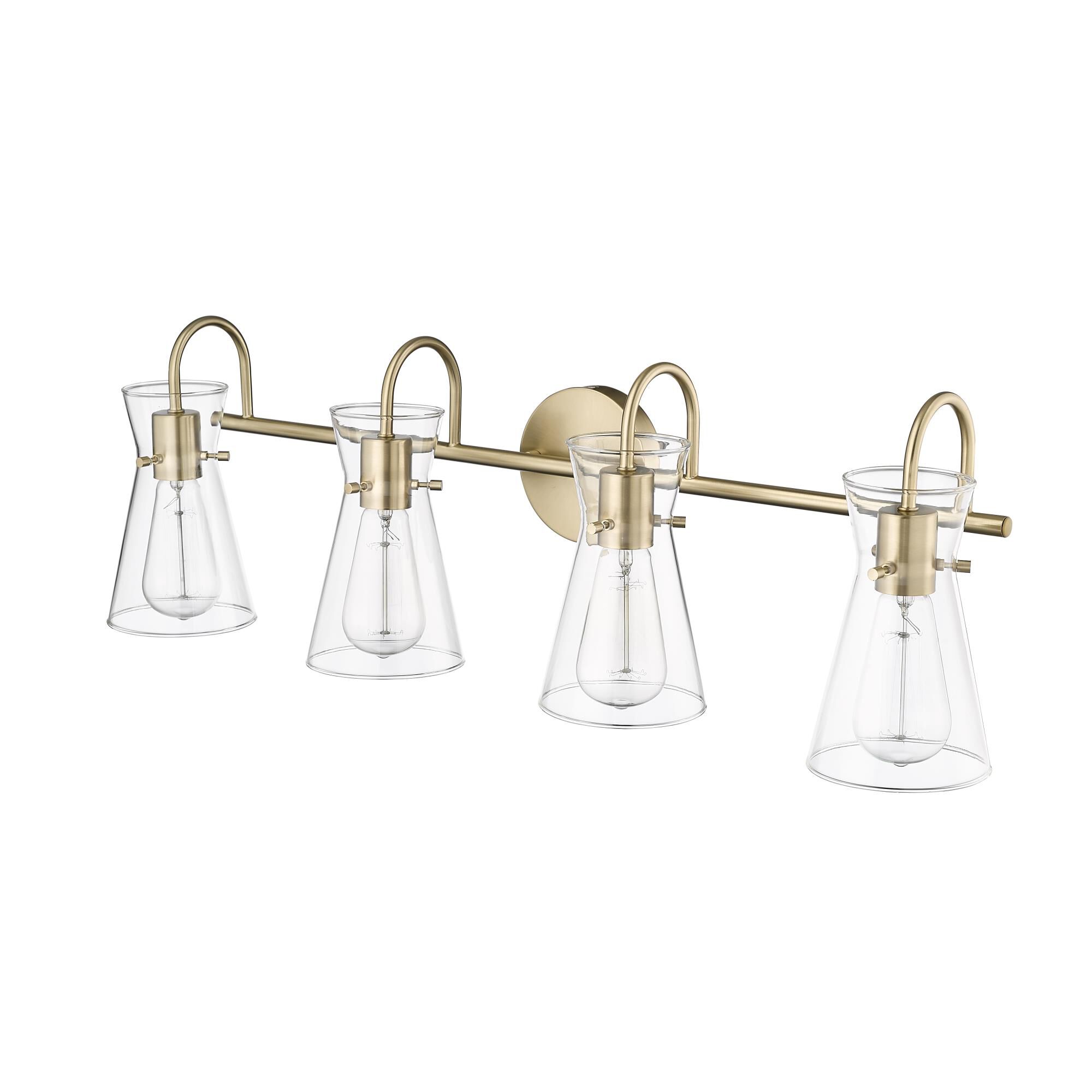 Shown in Modern Gold finish and Clear glass