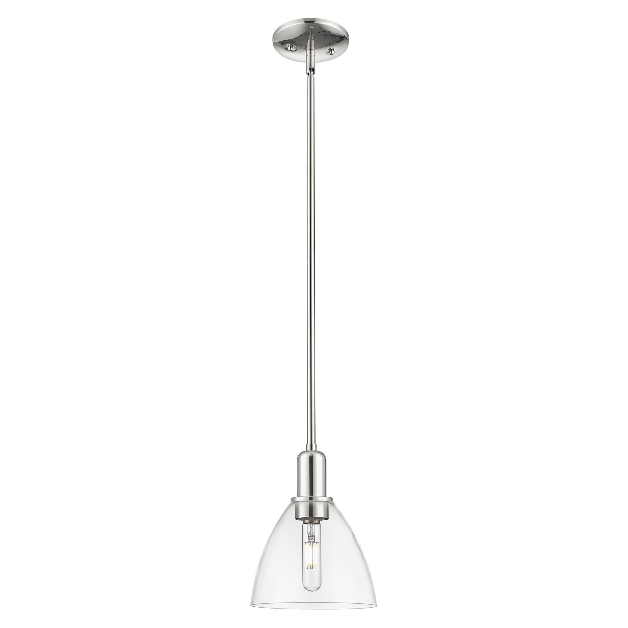 Shown in Polished Nickel finish and Clear glass
