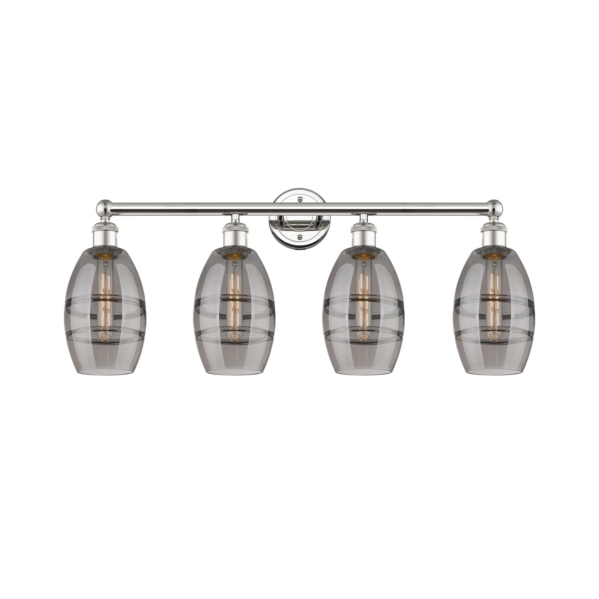 Shown in Polished Nickel finish and Light Smoke glass