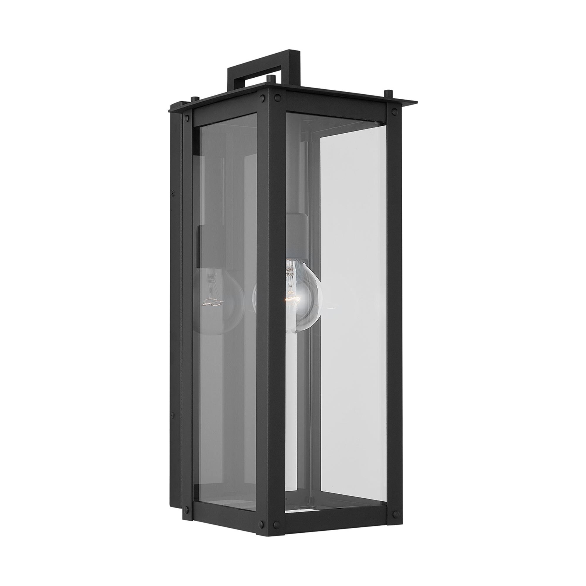 Shown in Black finish and Clear glass
