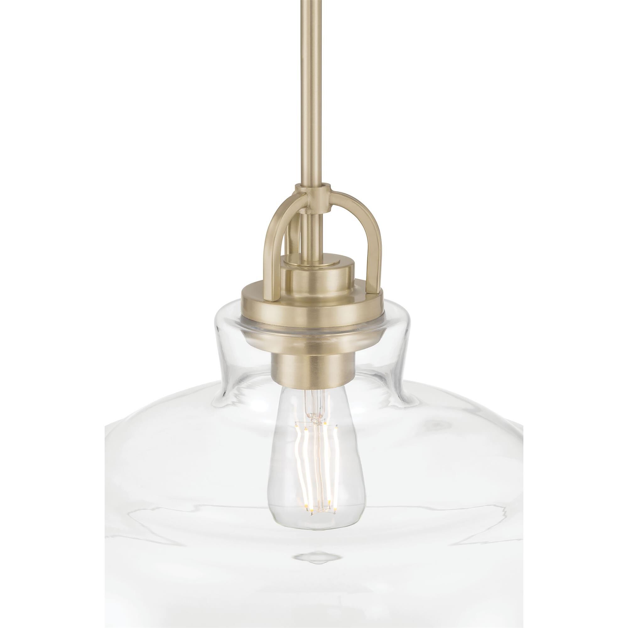 Shown in Modern Gold finish and Clear glass