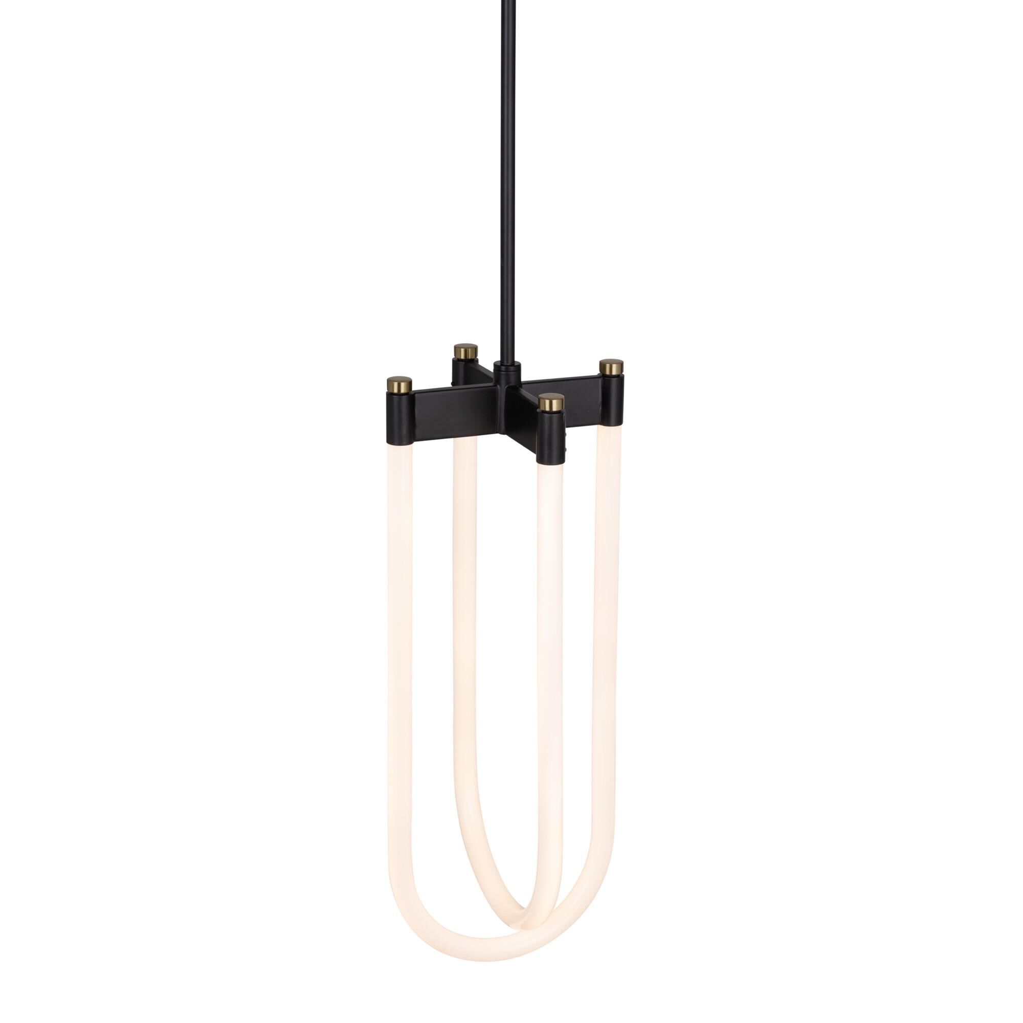 Shown in Black And Brushed Brass finish and Acrylic shade