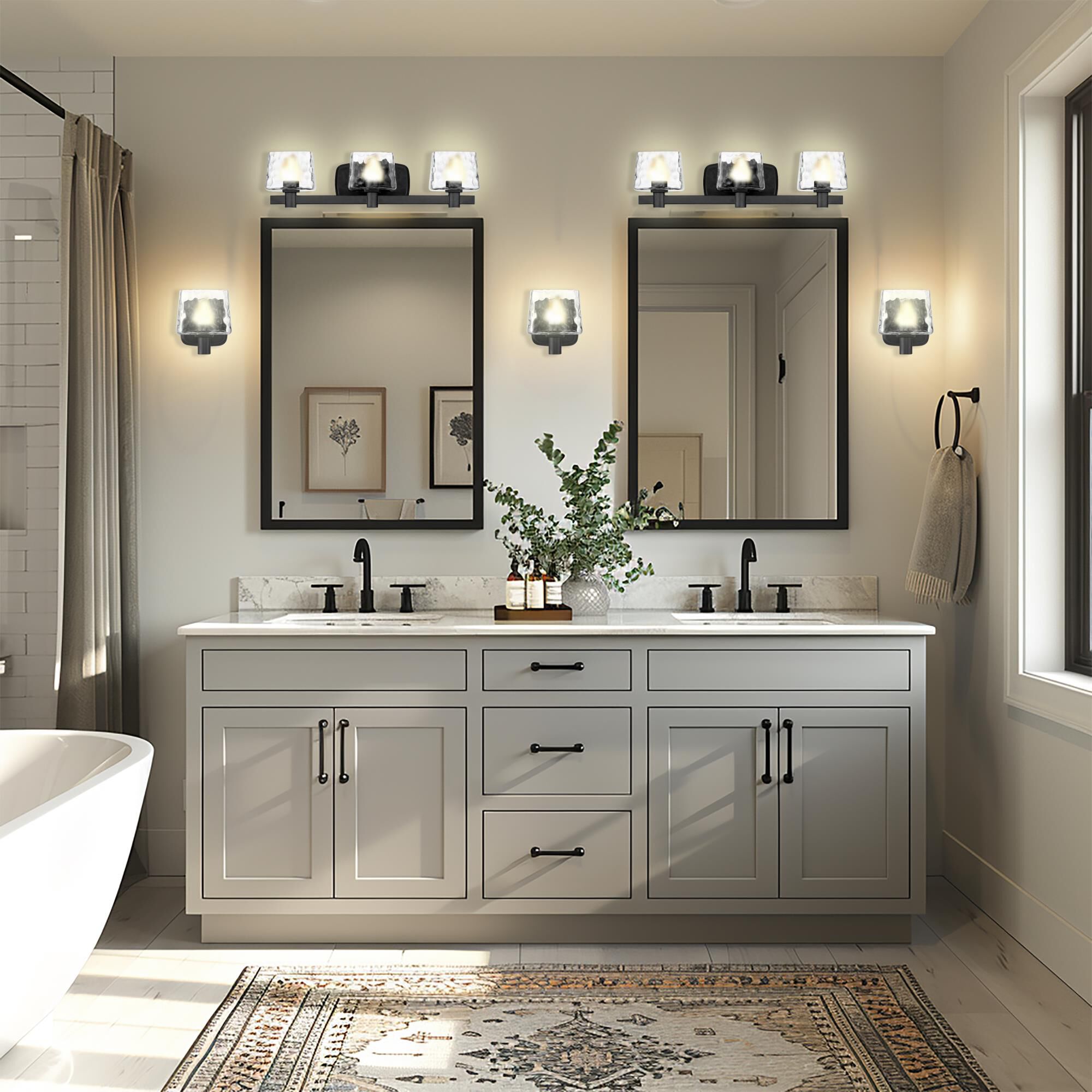 Shown in Coal finish and Clear glass