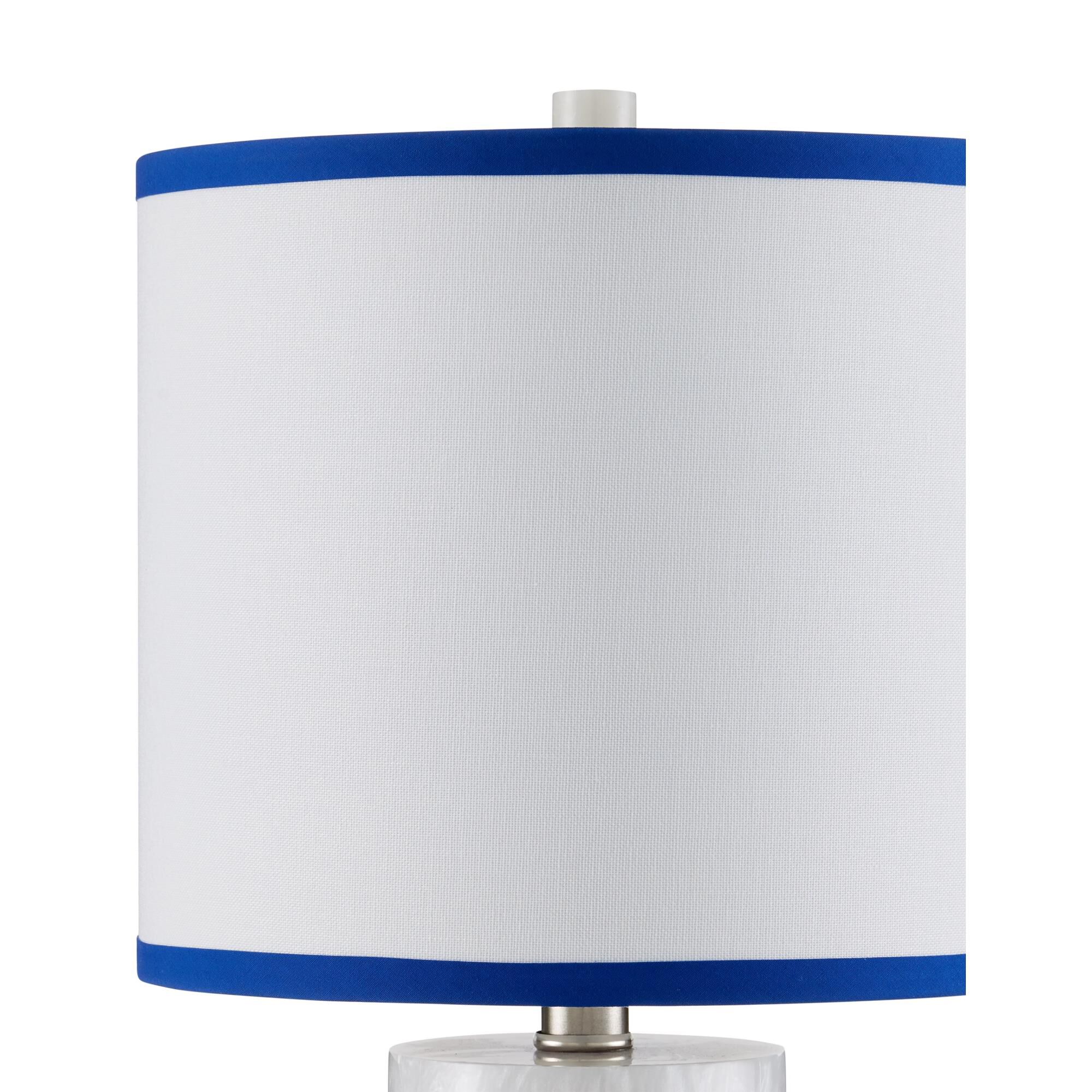 Shown in White Swirl finish and White Linen shade