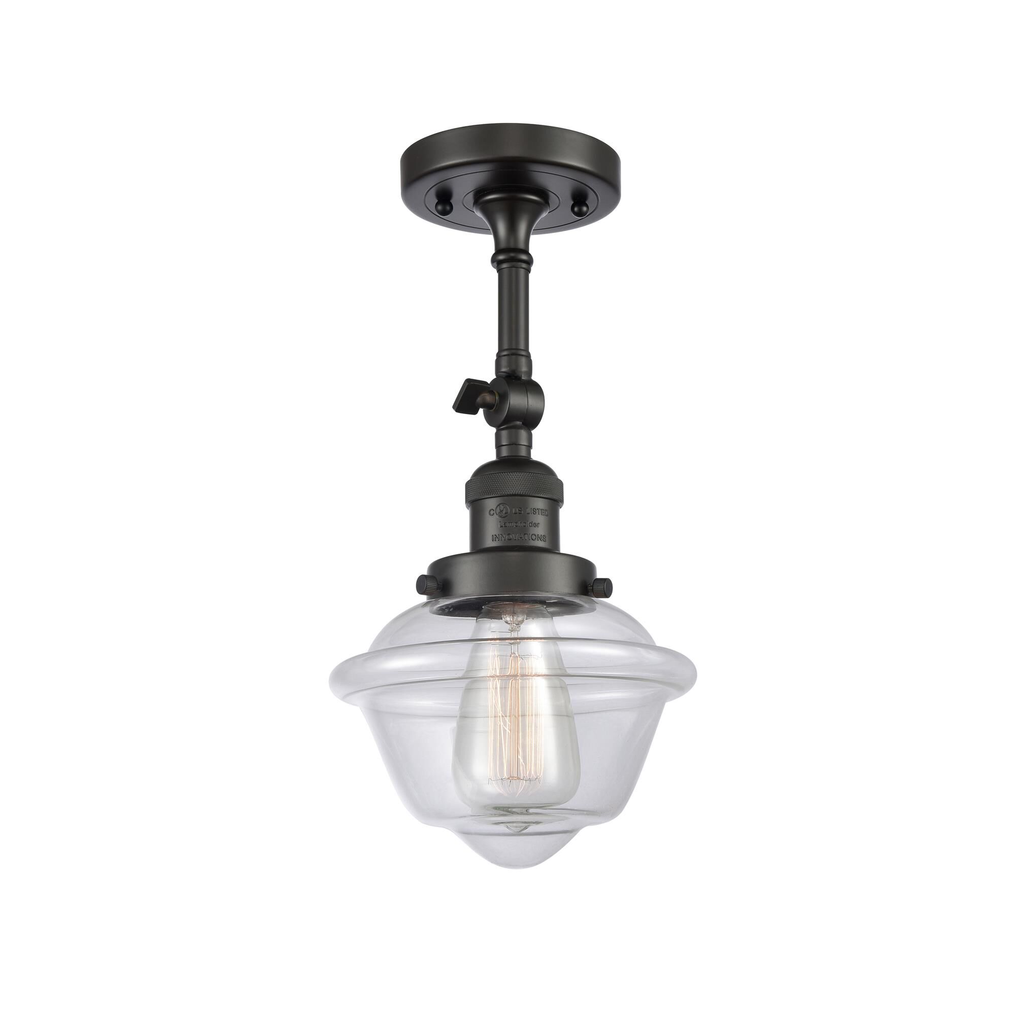 Shown in Oil Rubbed Bronze finish and Clear glass