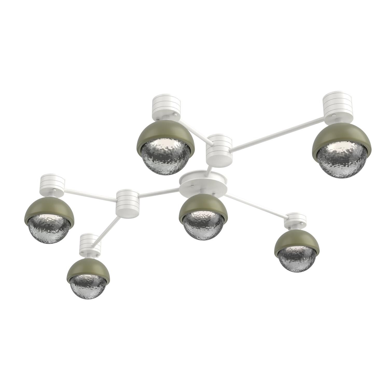 Shown in Salt White finish and Smoke glass and Sage Green accent