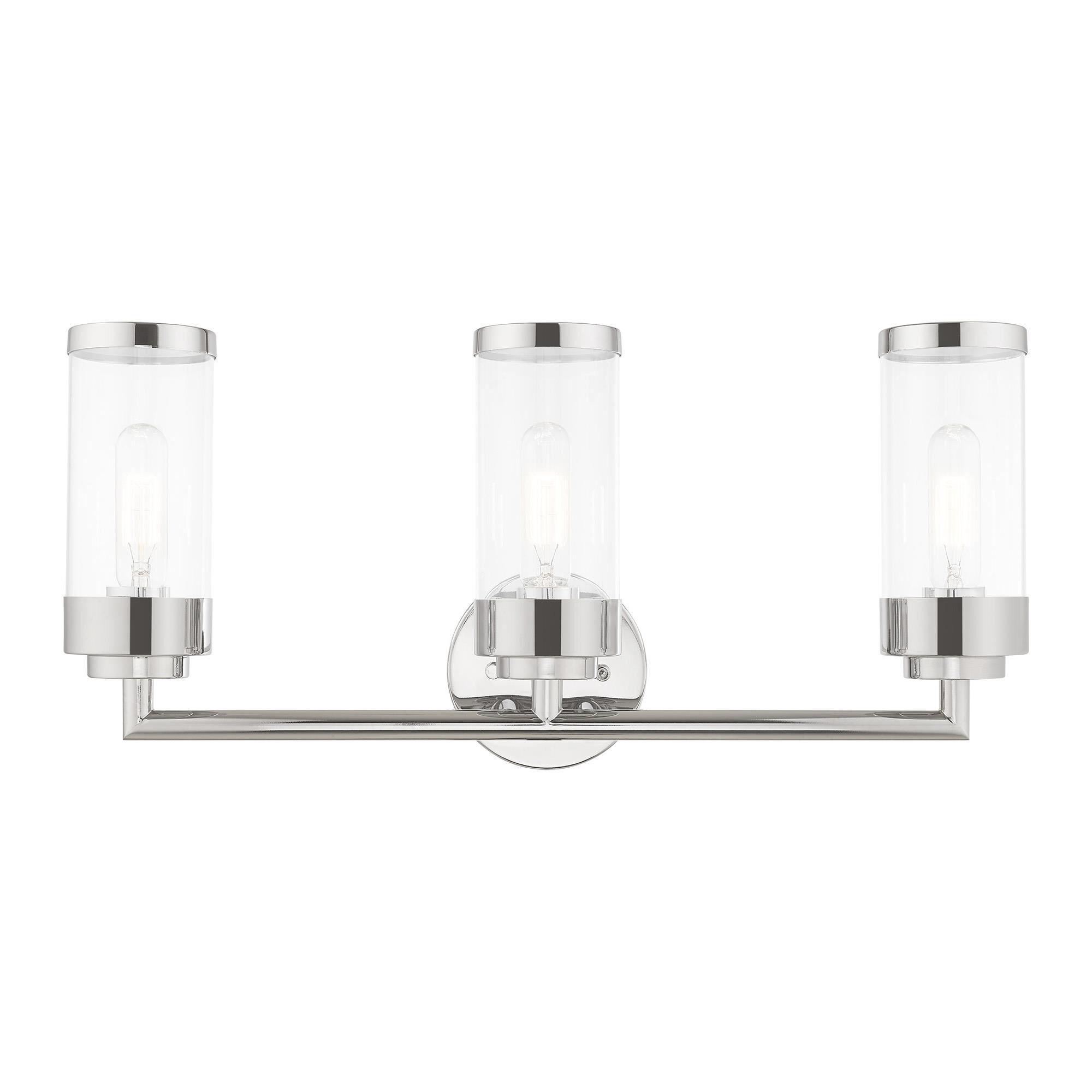 Shown in Polished Chrome finish and Clear glass