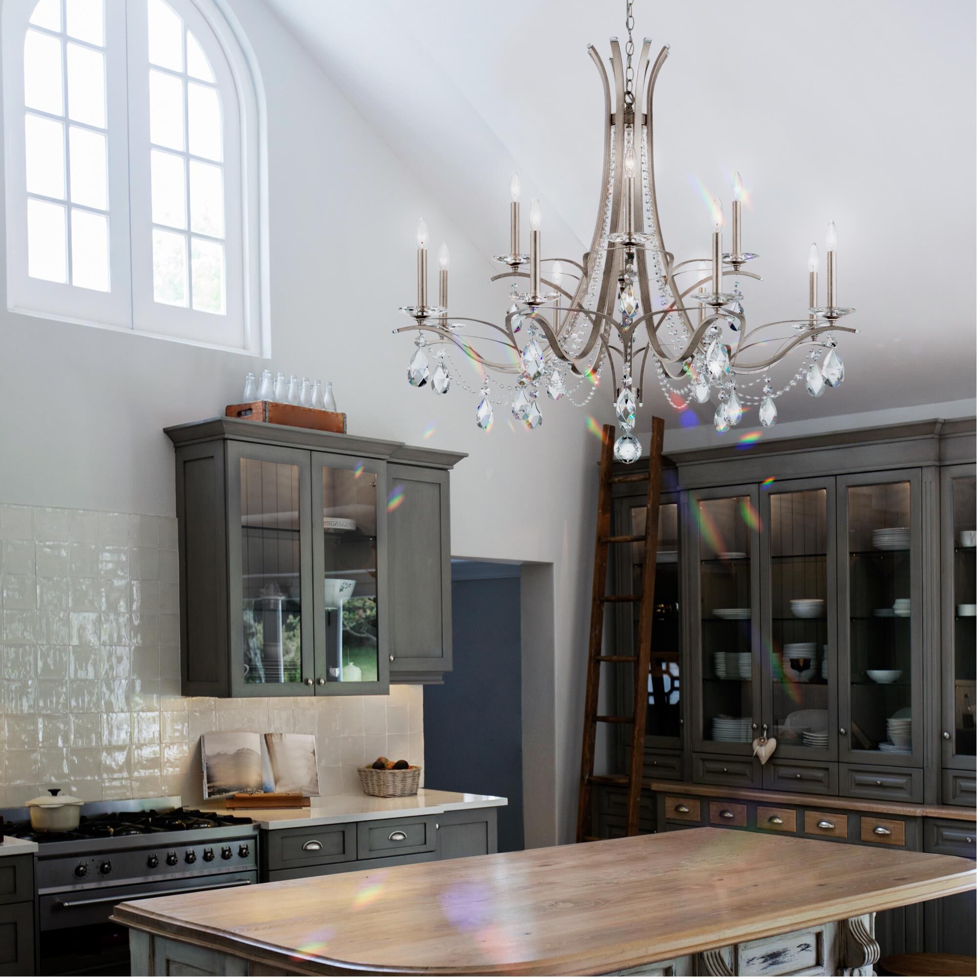 Shown in Black finish and Clear Heritage crystal